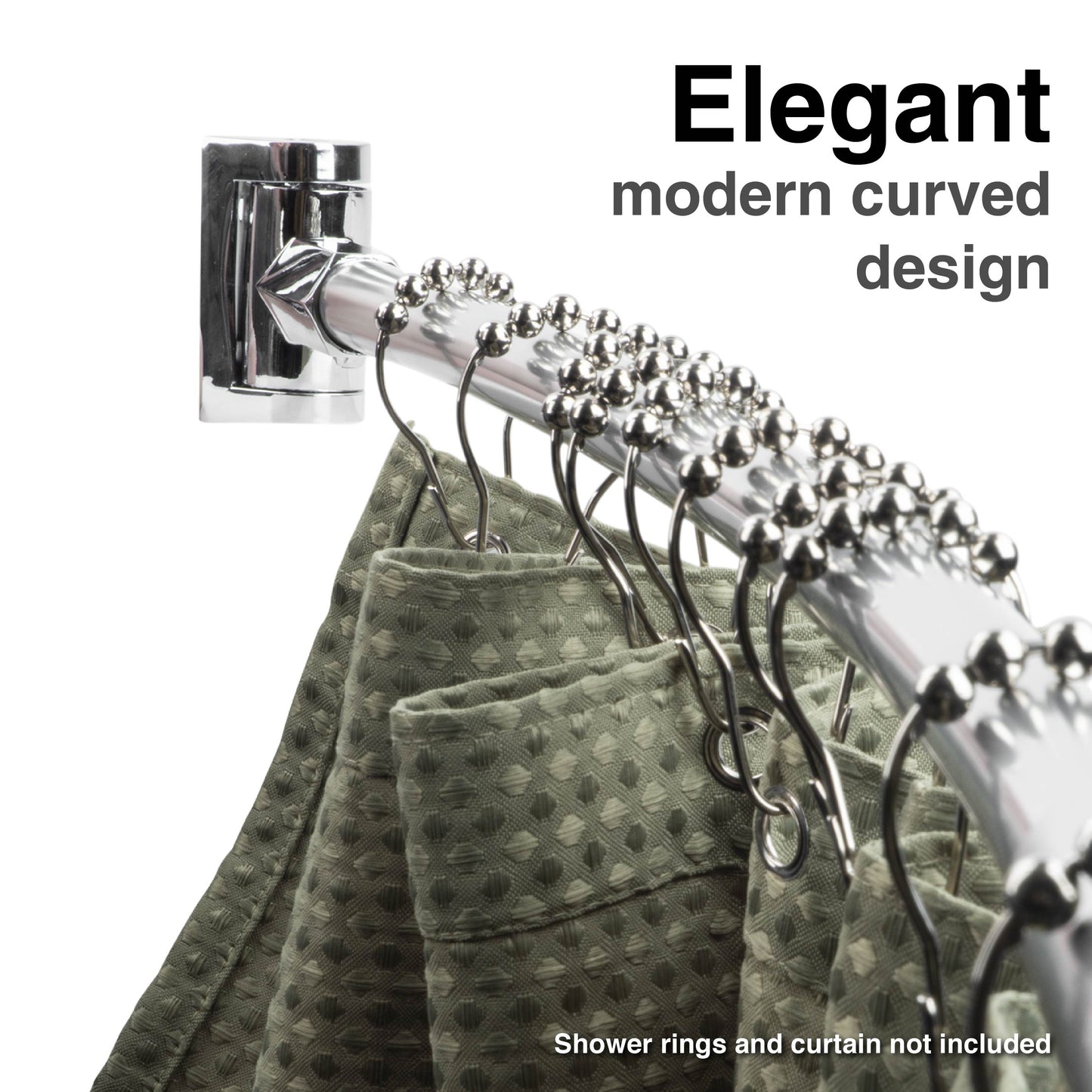 36 in. to 61 in. Curved Shower Rod (Chrome Finish) - Utility-Sink.com