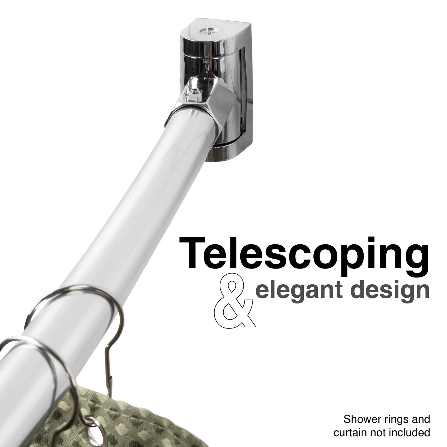 36 in. to 61 in. Curved Shower Rod (Chrome Finish) - Utility-Sink.com