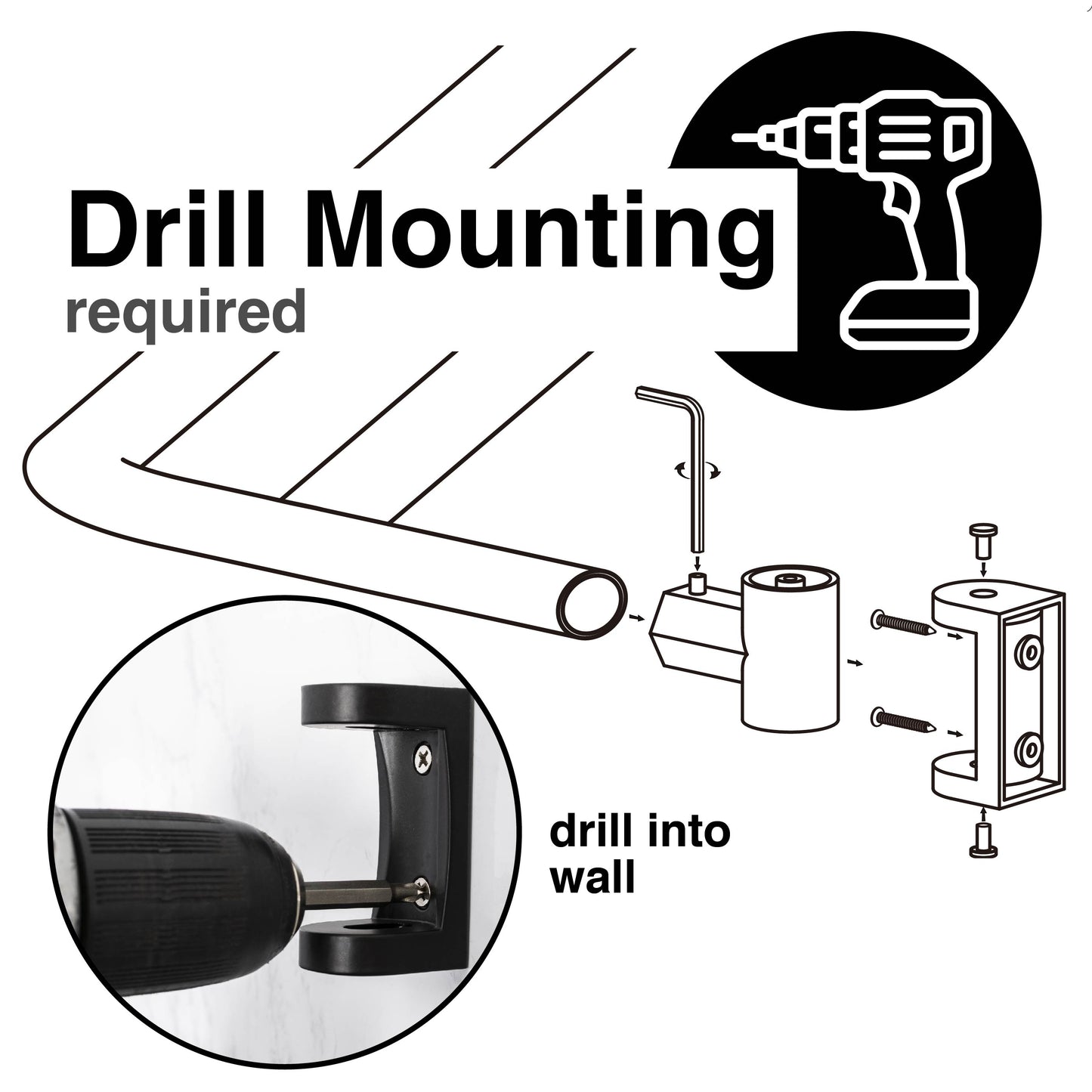 44 in. to 70 in. Double Curved Shower Rod (Matte Black Finish) - Utility-Sink.com