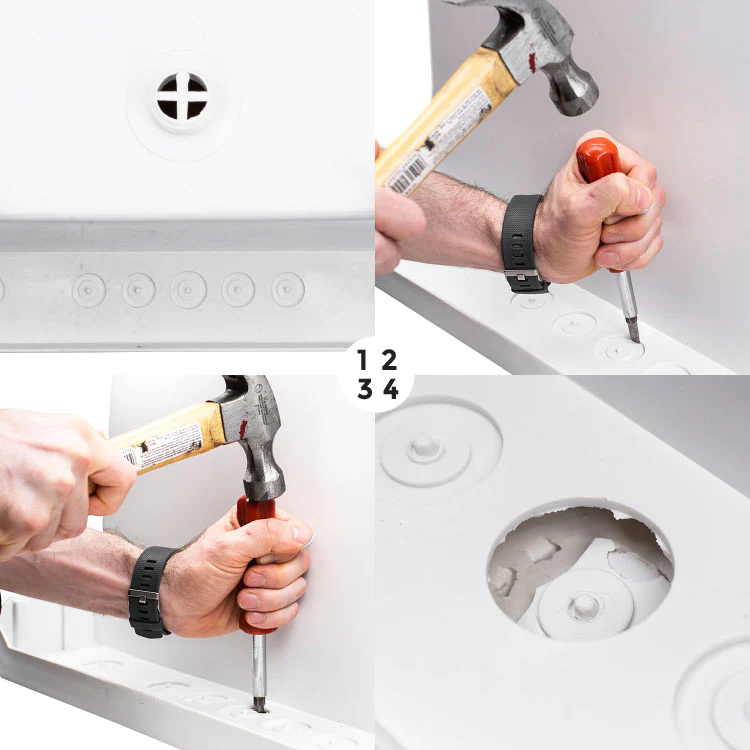 Utility Sink How to Punch out Faucet Holes Image