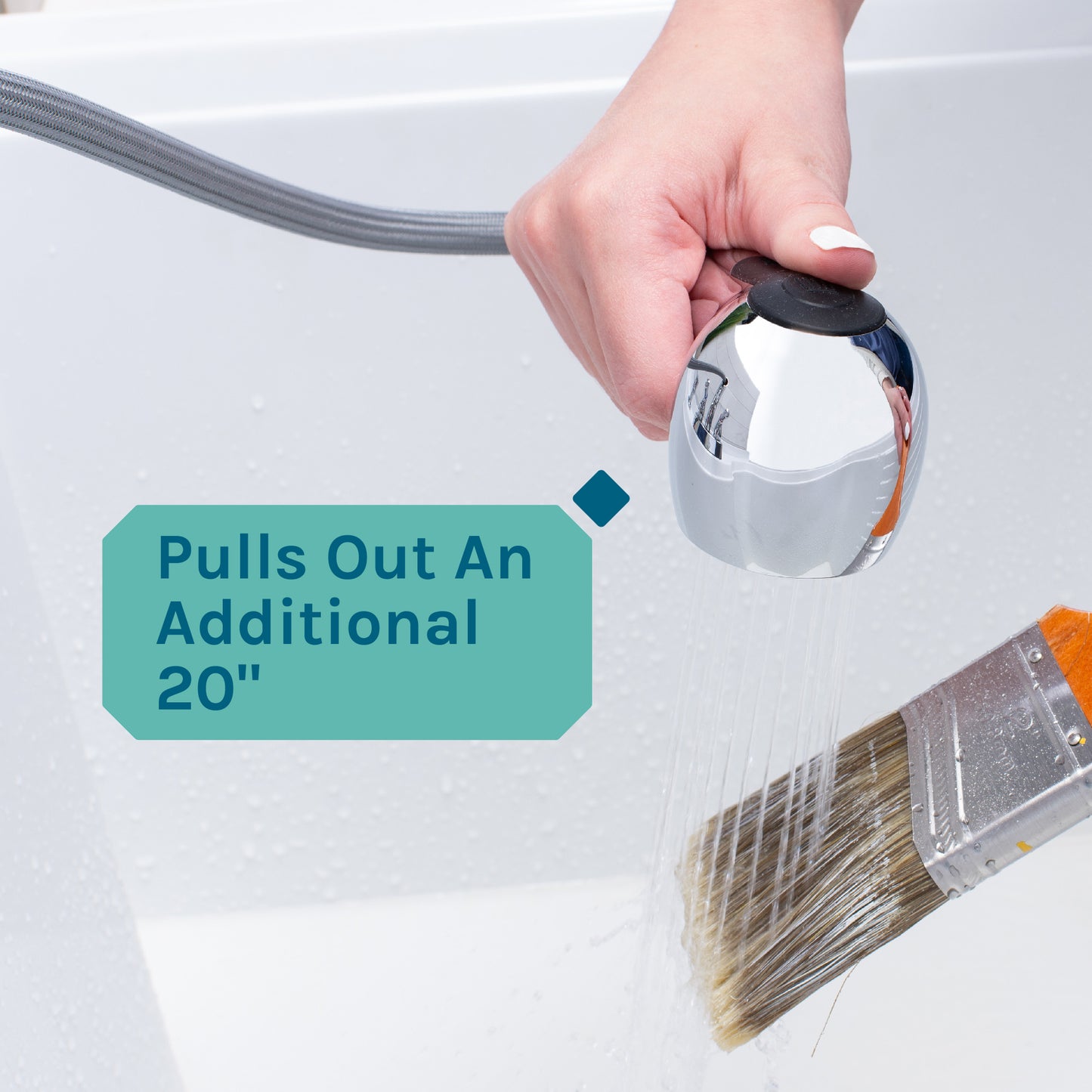 Tehila Chrome Finish Pull-Out Faucet - Utility sinks vanites Tehila