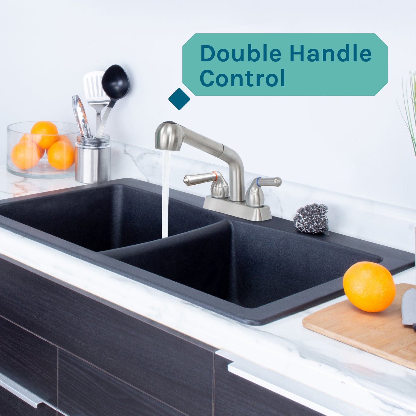 Tehila Stainless Steel Finish Pull-Out Faucet - Utility sinks vanites Tehila