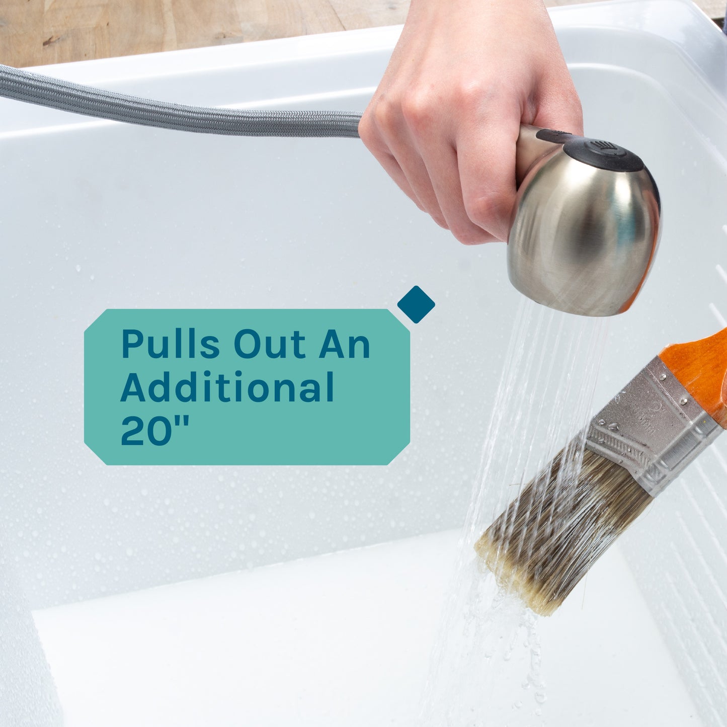 Tehila Stainless Steel Finish Pull-Out Faucet - Utility sinks vanites Tehila