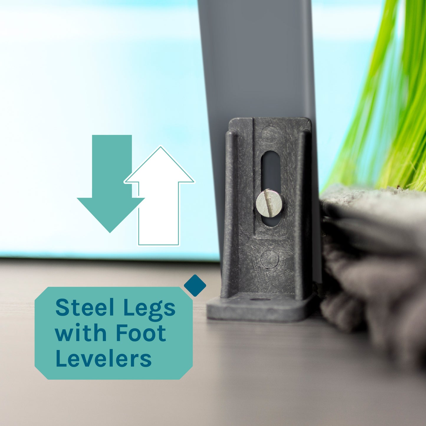 Tehila Standard Freestanding White Utility Sink with Grey Legs and Stainless Steel Finish Wide-set Gooseneck Faucet with Side Sprayer - Utility sinks vanites Tehila