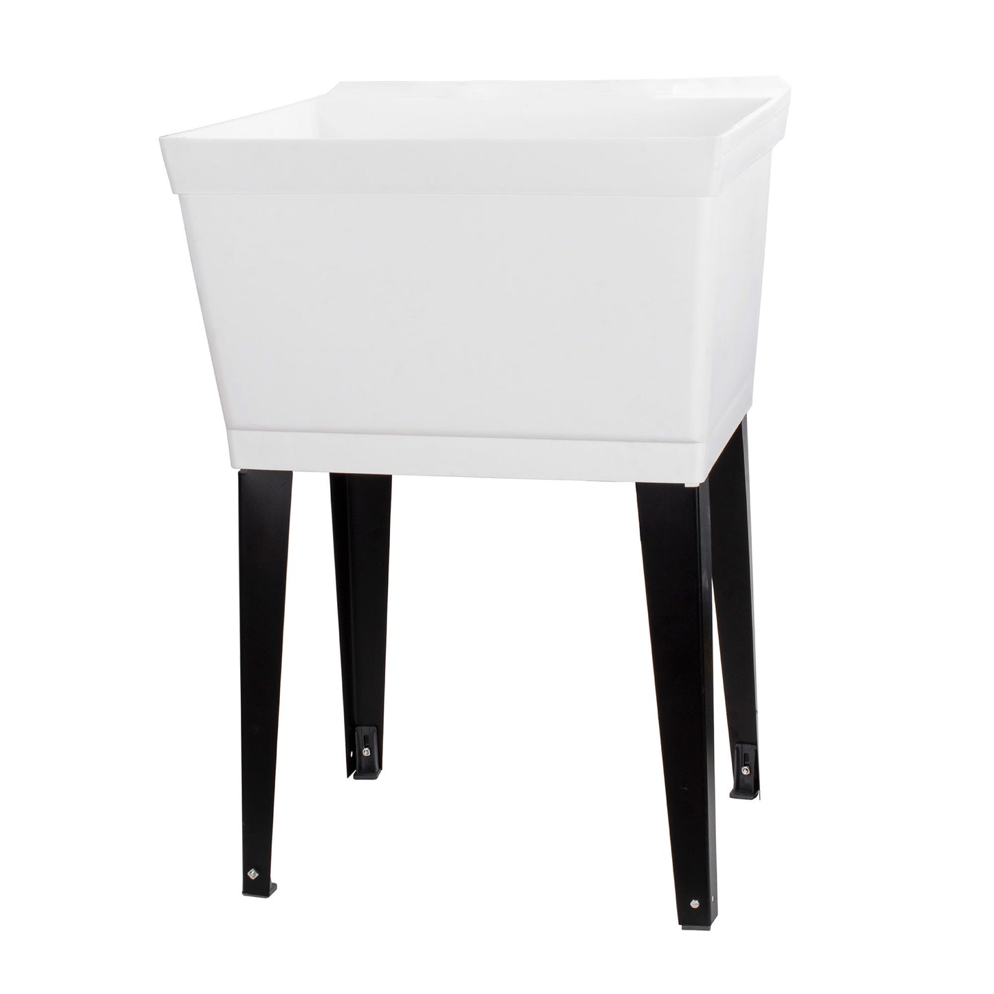 Tehila Standard Freestanding White Utility Sink with Black Legs, Water Supply Lines Included - Utility sinks vanites Tehila