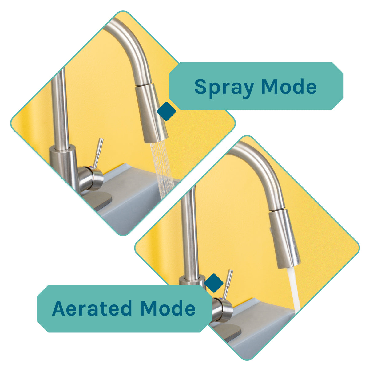 Tehila Standard Freestanding Grey Utility Sink with Stainless Steel Finish High-ArcPull-Down Faucet - Utility sinks vanites Tehila