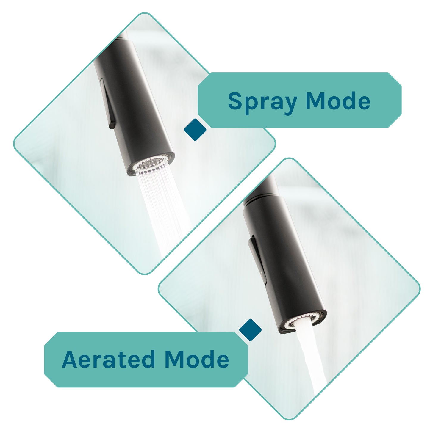 Tehila Standard Freestanding White Utility Sink with Black Finish High-Arc Pull-Down Faucet and Soap Dispenser - Utility sinks vanites Tehila