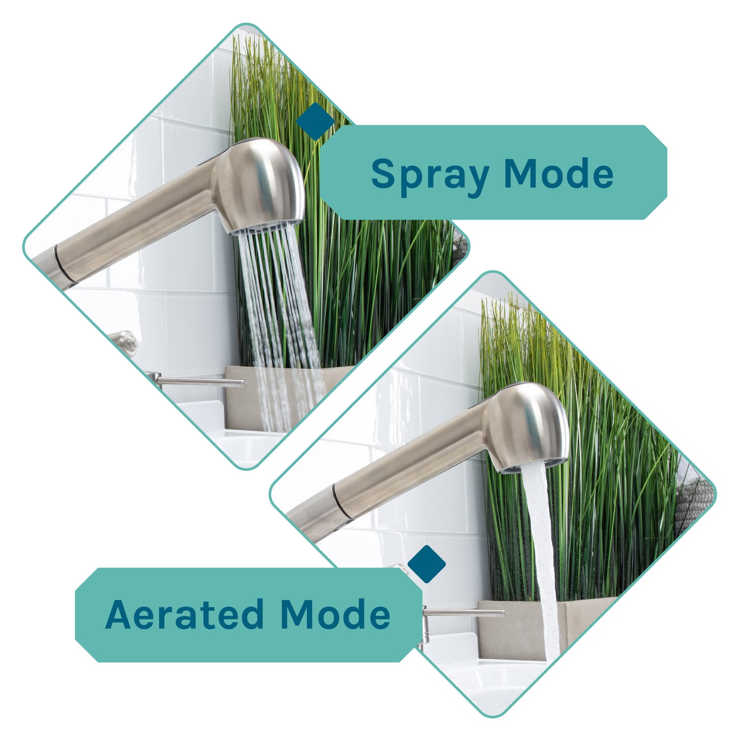 Tehila White Vanity Cabinet and White Utility Sink with Stainless Steel Finish Pull-Out Faucet - Utility sinks vanites Tehila