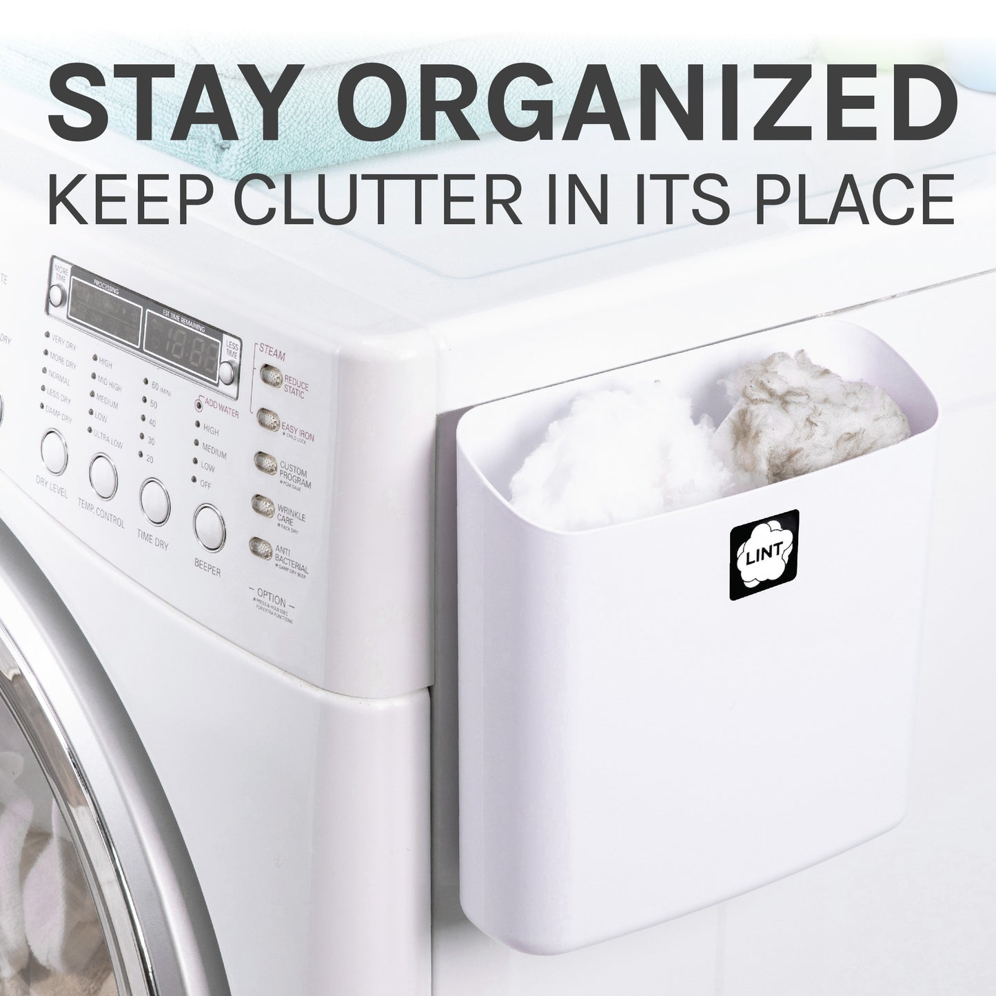 Large Magnetic Lint Bin (White) - Utility sinks vanites Tehila