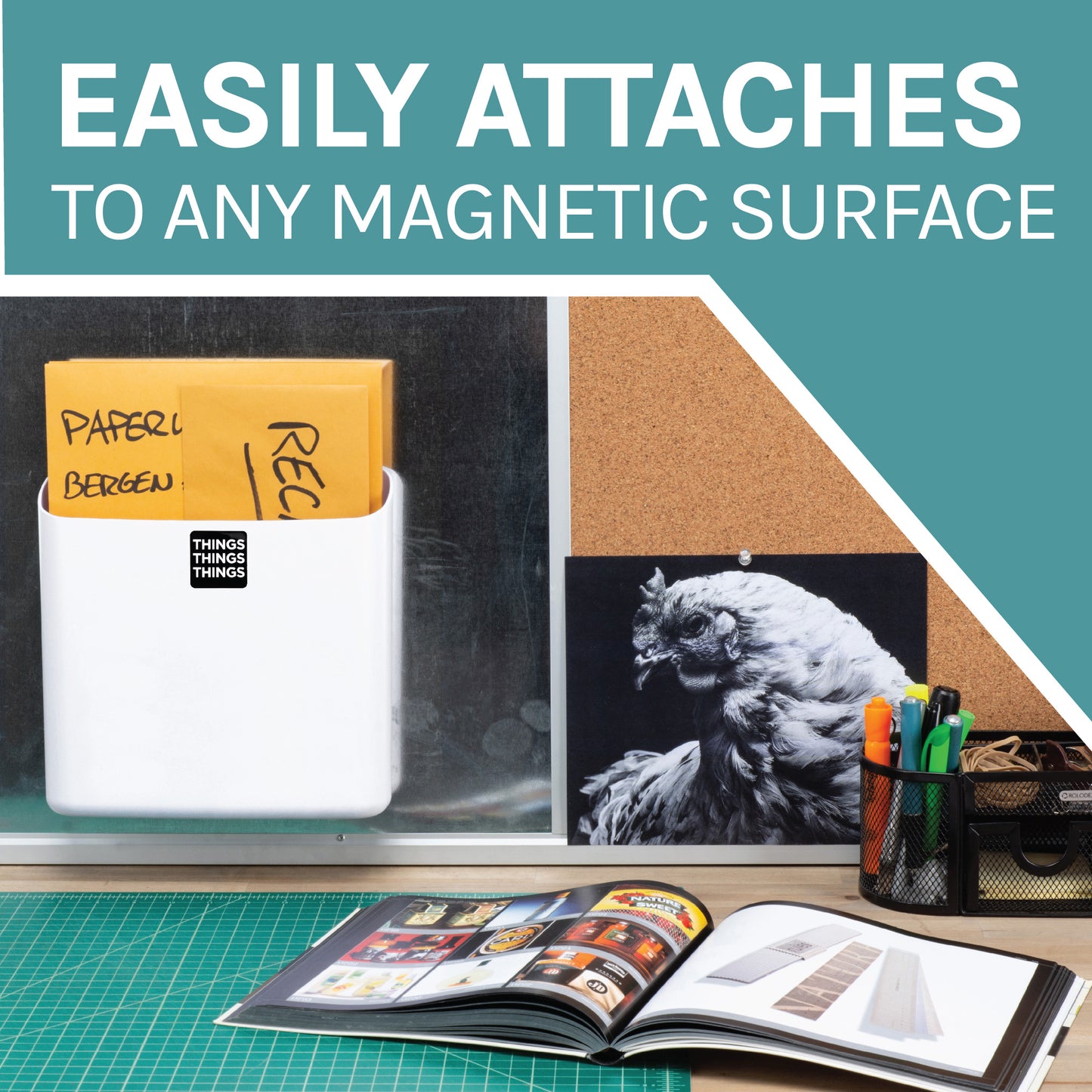 Large Magnetic Lint Bin (White) - Utility sinks vanites Tehila