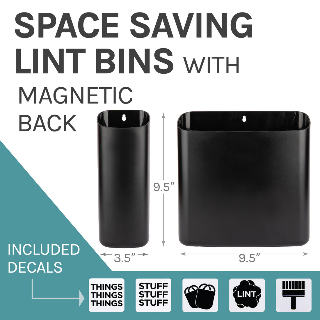 Magnetic Lint Bin Combo Pack (Black) - Utility sinks vanites Tehila