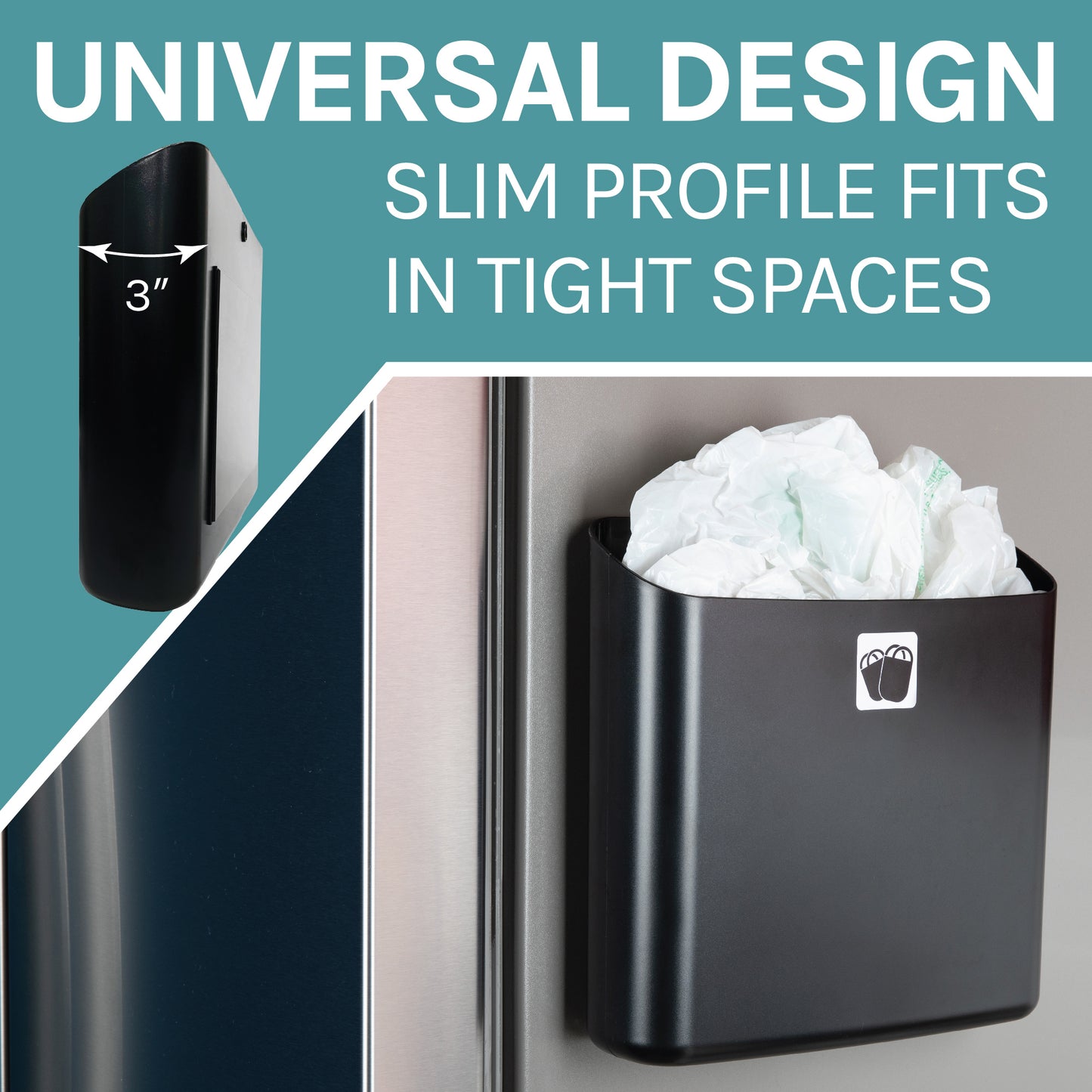 Large Magnetic Lint Bin (Black) - Utility sinks vanites Tehila