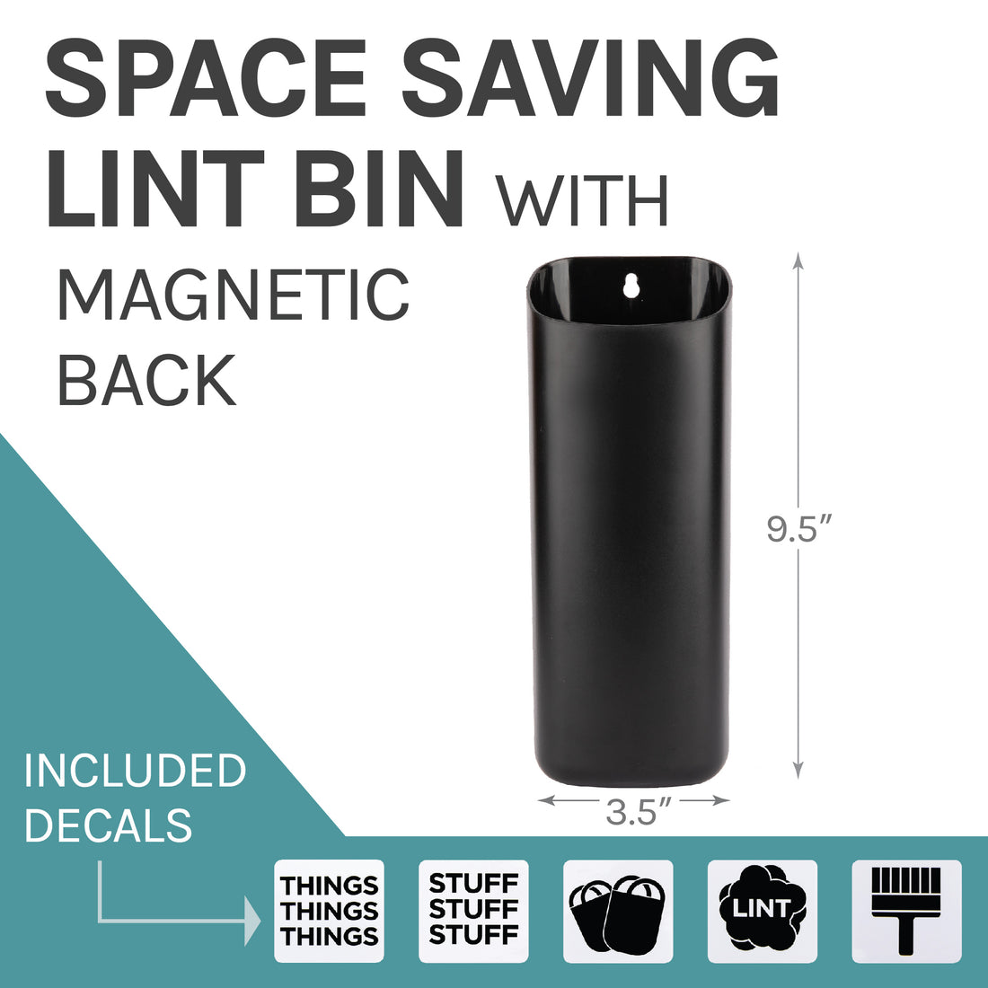 Small Magnetic Lint Bin (Black) - Utility sinks vanites Tehila