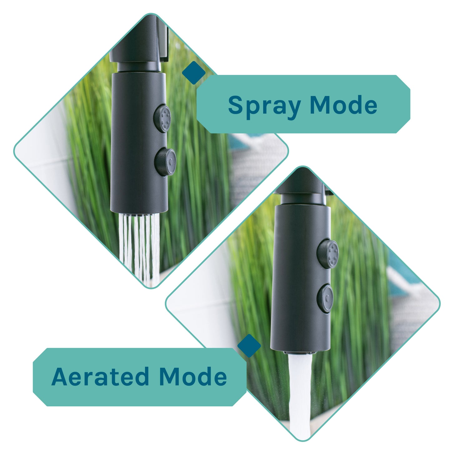 Tehila Luxe Freestanding White Utility Sink with Black Finish High-Arc Coil Pull-Down Faucet - Utility sinks vanites Tehila