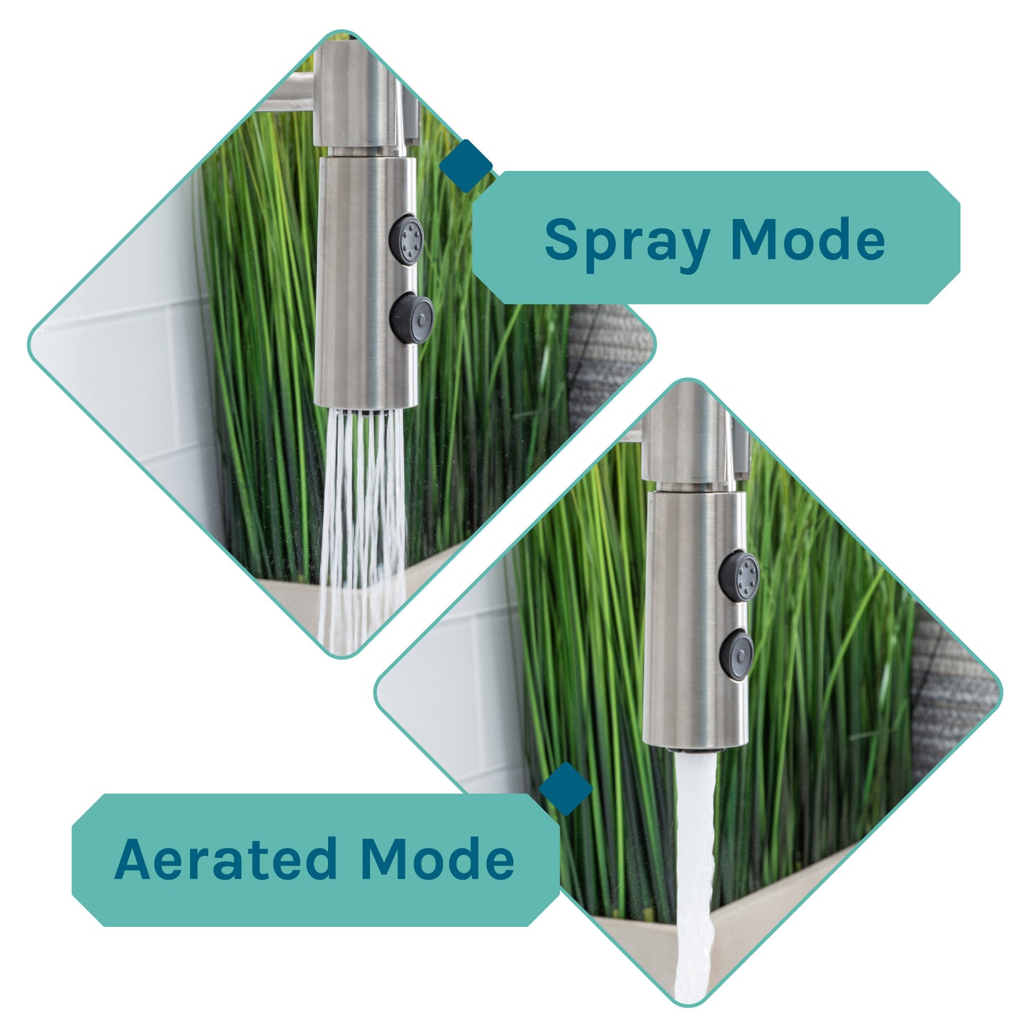 Tehila Luxe Freestanding White Utility Sink with Stainless Steel Finish High-Arc Coil Pull-Down Faucet - Utility sinks vanites Tehila