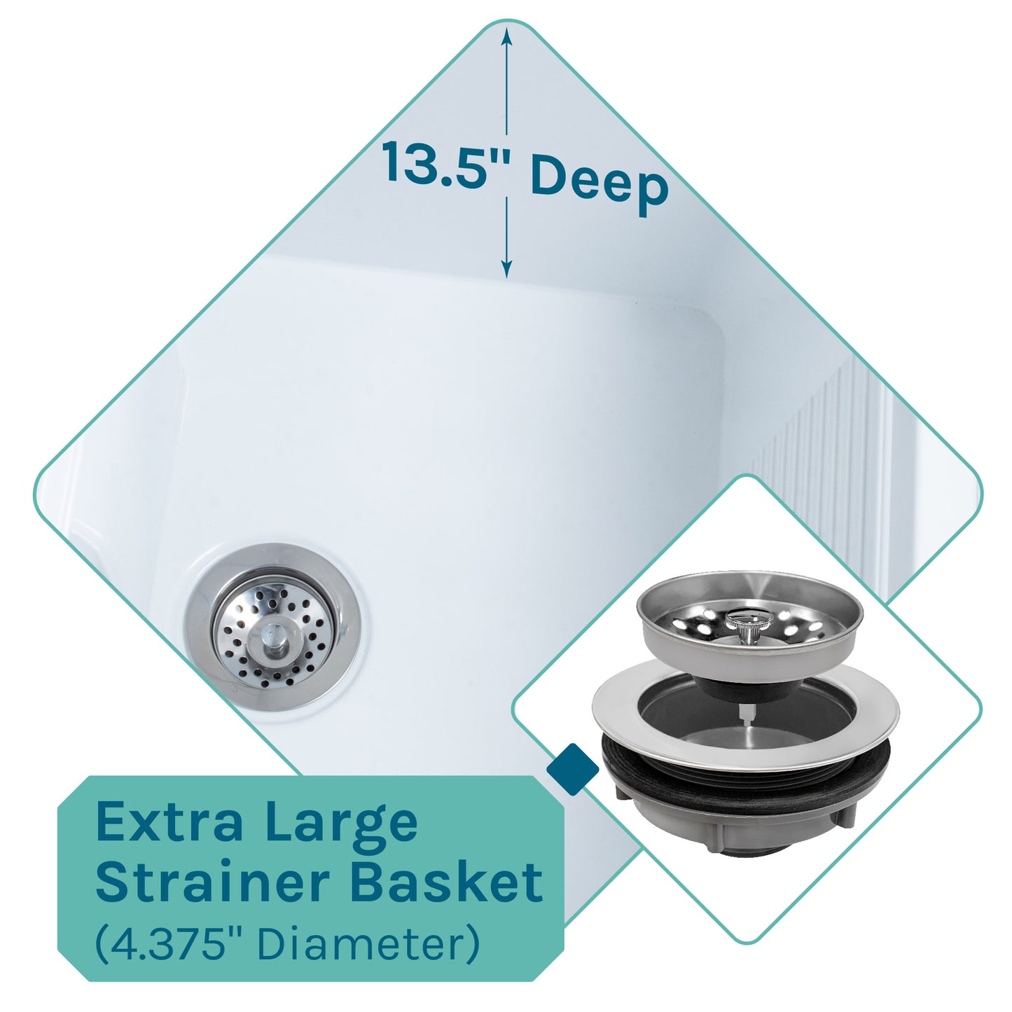 Tehila Luxe Freestanding White Utility Sink with Stainless Steel Finish High-Arc Coil Pull-Down Faucet - Utility sinks vanites Tehila