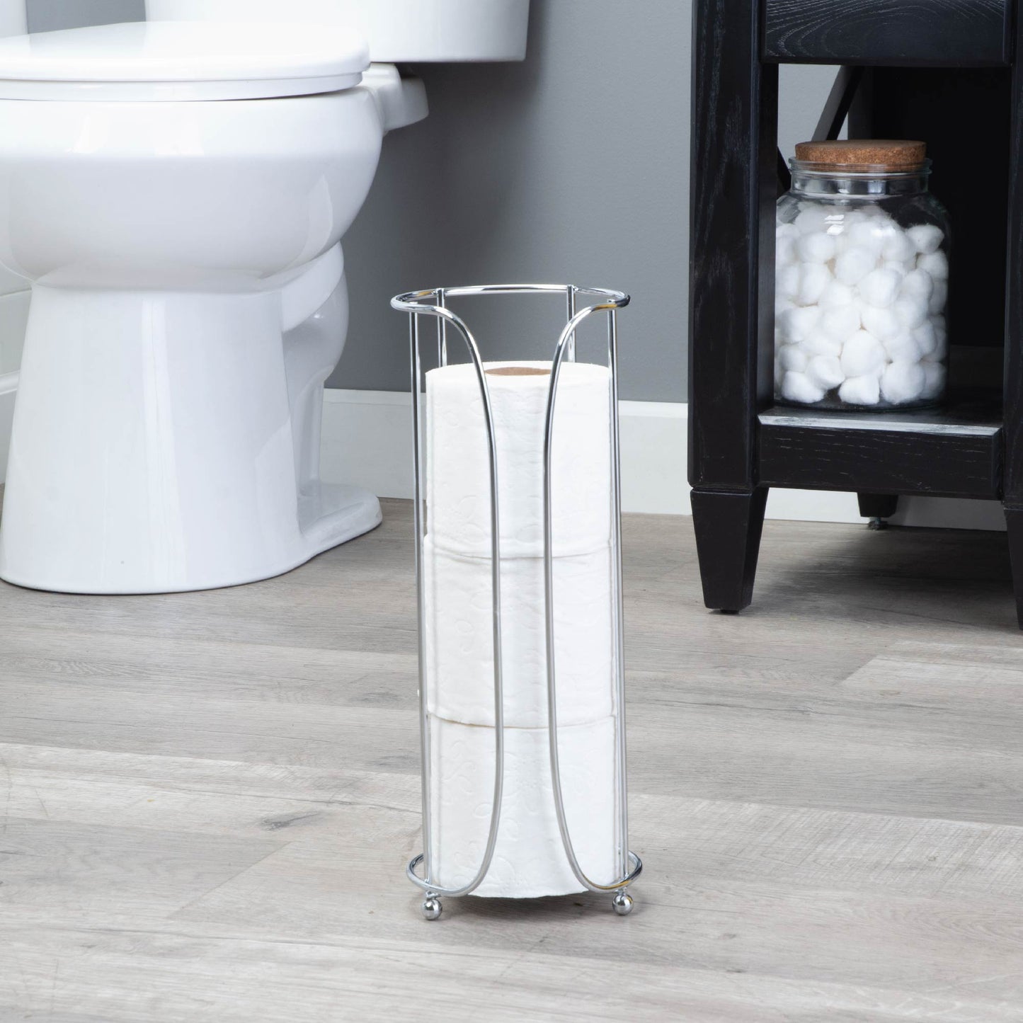 Freestanding Toilet Paper Holder for Standard Rolls (Chrome Finish) - Utility sinks vanites Tehila