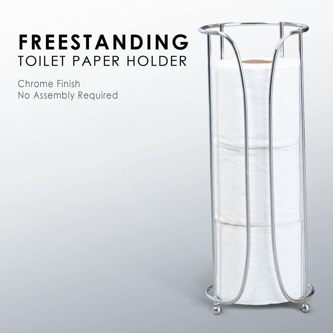 Freestanding Toilet Paper Holder for Standard Rolls (Chrome Finish) - Utility sinks vanites Tehila