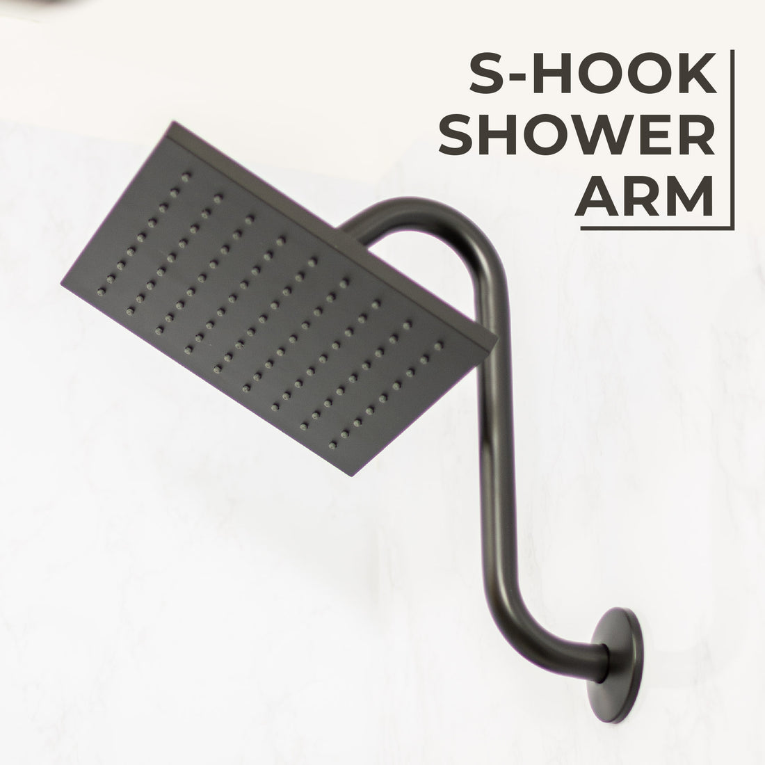 12 in. S-Shaped Stainless Steel Shower Head Extension Arm (Black Finish) - Utility sinks vanites Tehila