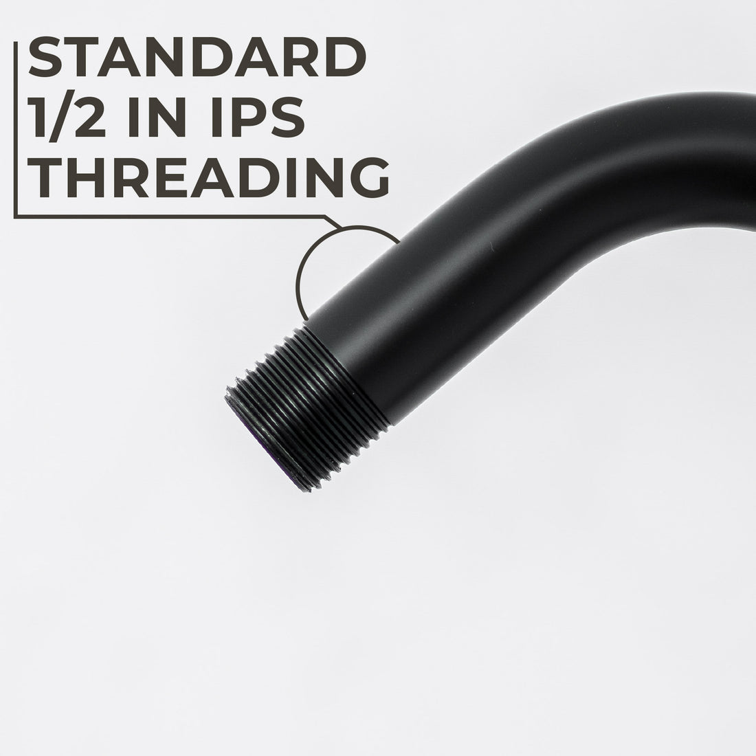 12 in. S-Shaped Stainless Steel Shower Head Extension Arm (Black Finish) - Utility sinks vanites Tehila