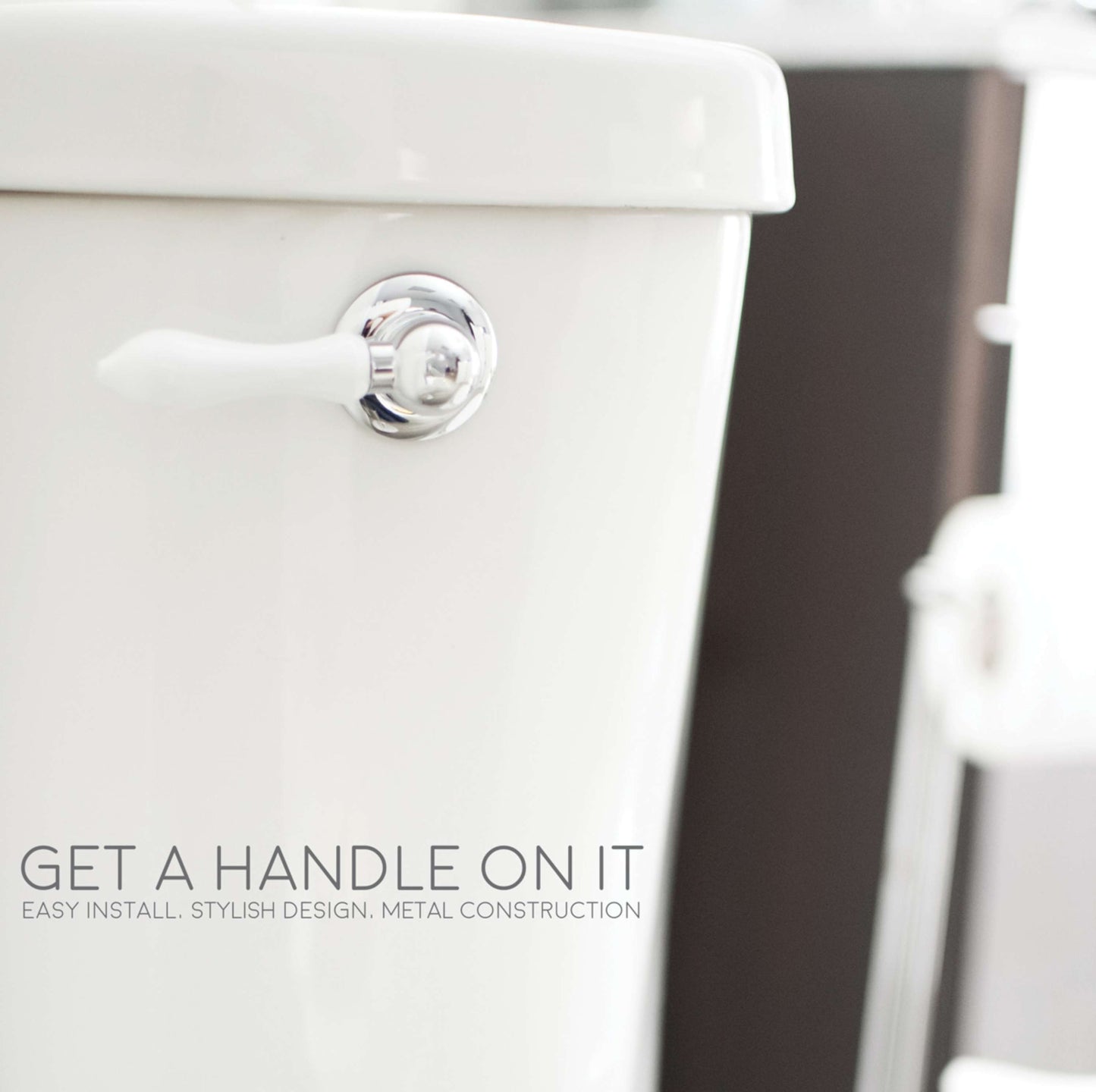 Universal Toilet Flush Replacement Handle (WhiteFinish) - Utility sinks vanites Tehila