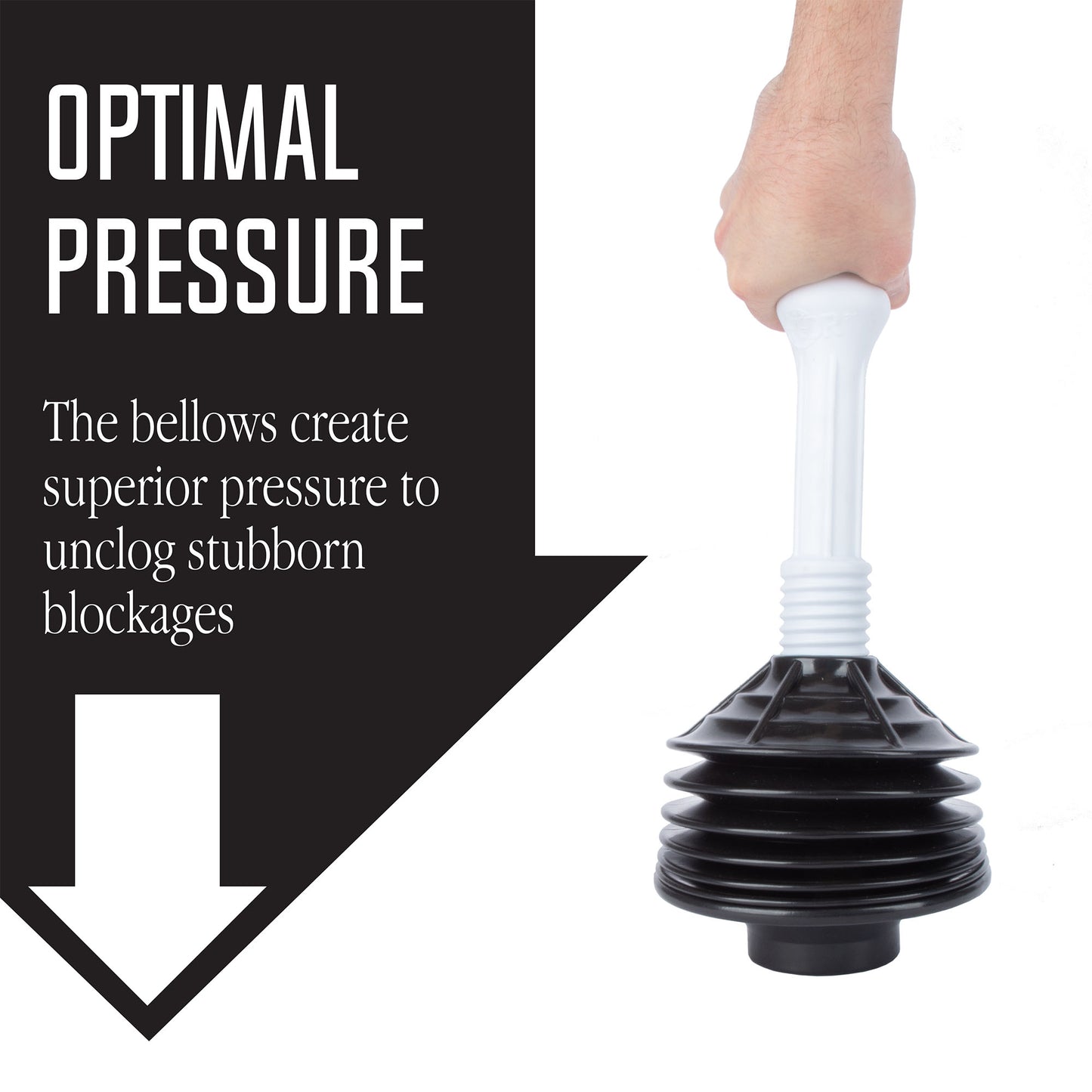 Bellows Accordion Toilet Plunger (Black and White) - Utility sinks vanites Tehila