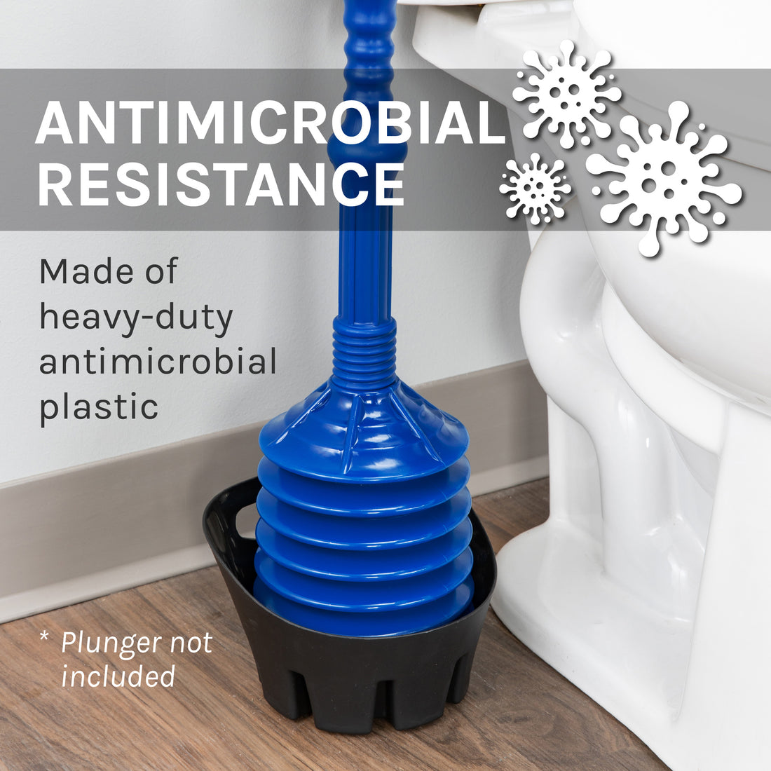 Antimicrobial Universal Drip Tray for Toilet Plunger (Black) - Utility sinks vanites Tehila