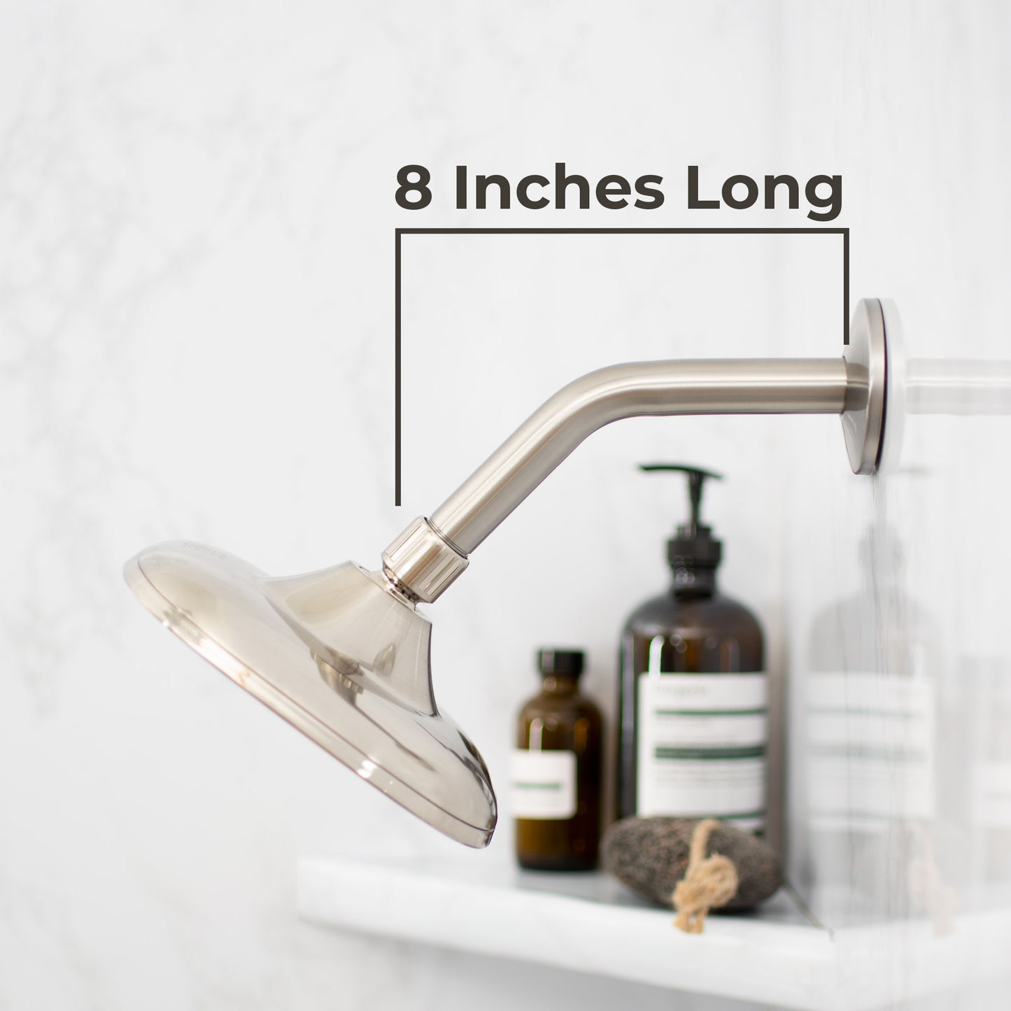 8 in. Stainless Steel Shower Head Extension Arm with Flange (Brushed Nickel Finish) - Utility sinks vanites Tehila
