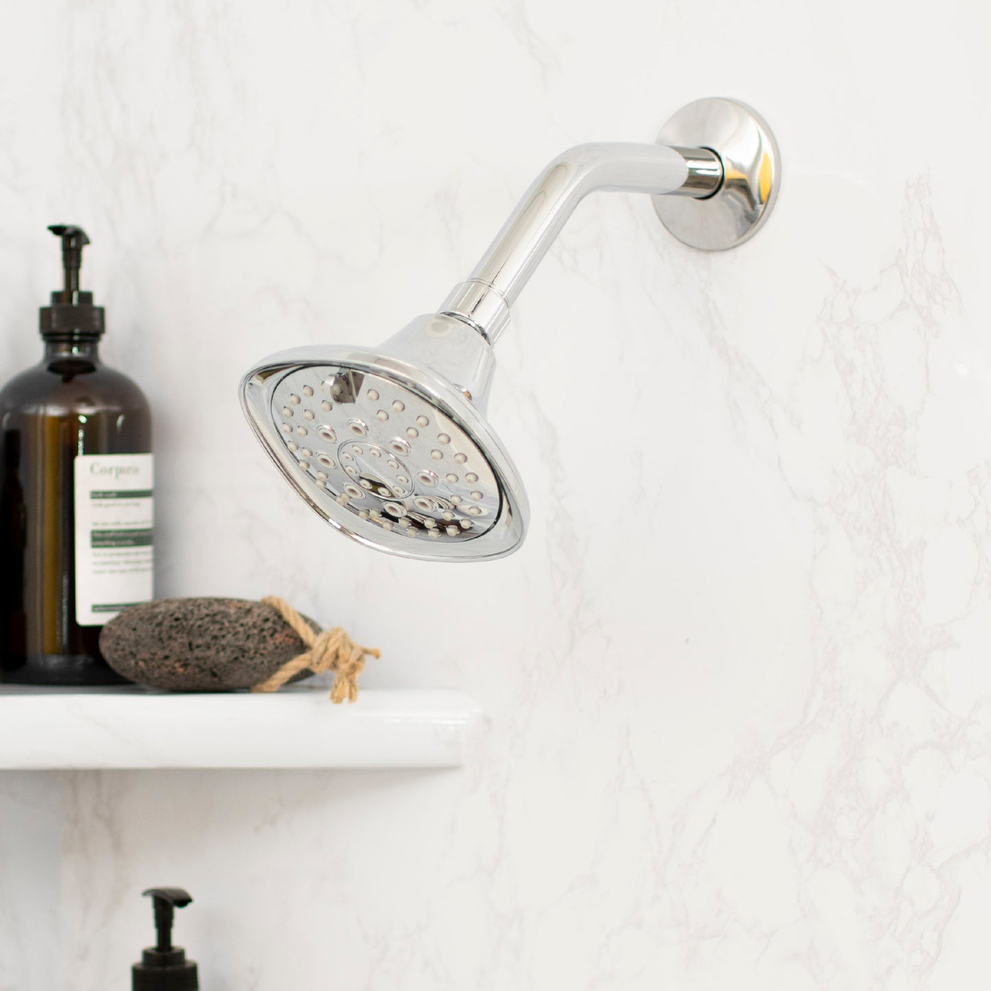 8 in. Stainless Steel Shower Head Extension Arm with Flange (Chrome Finish) - Utility sinks vanites Tehila