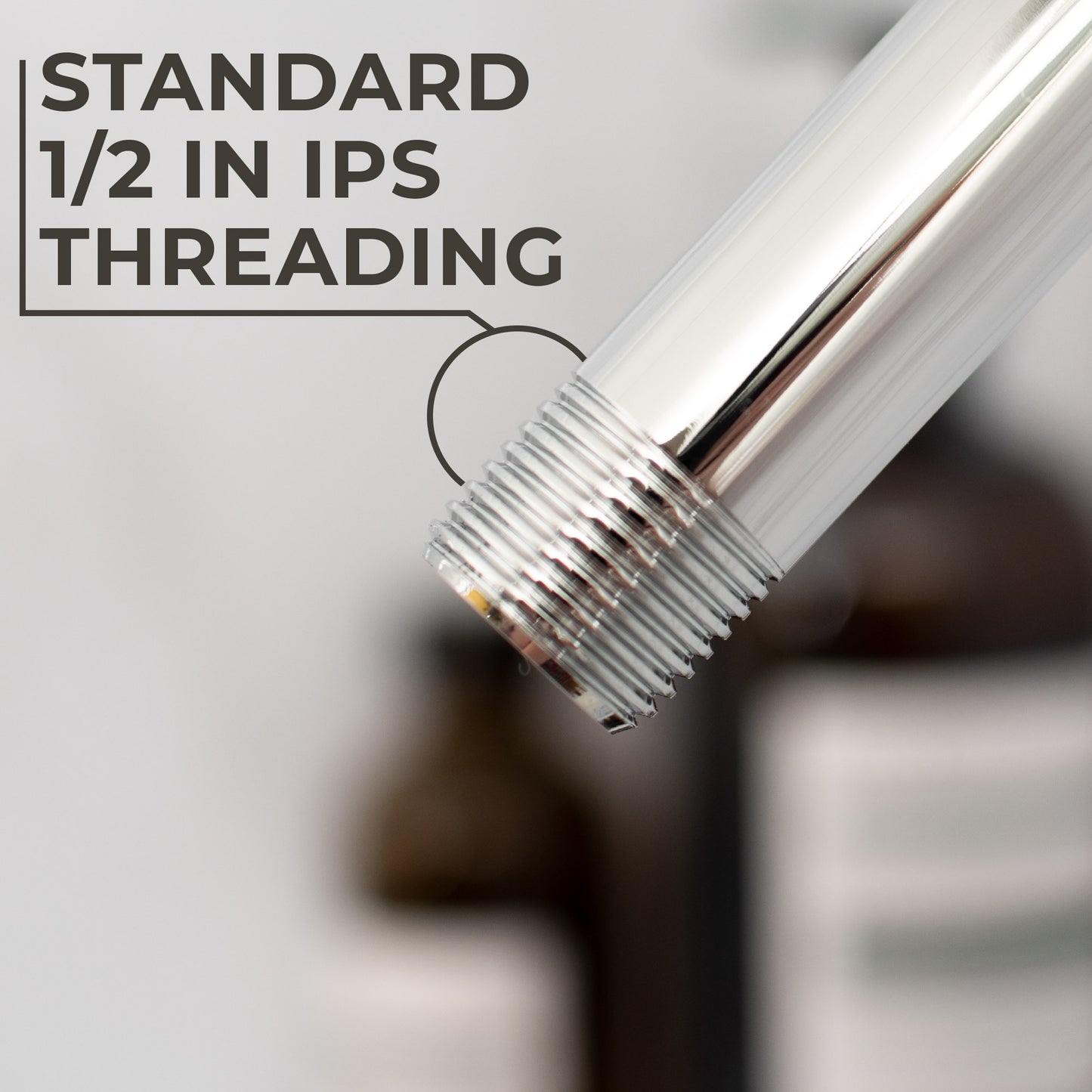 8 in. Stainless Steel Shower Head Extension Arm with Flange (Chrome Finish) - Utility sinks vanites Tehila