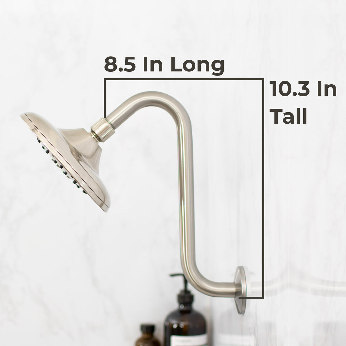 12 in. S-Shaped Stainless Steel Shower Head Extension Arm (Brushed Nickel Finish) - Utility sinks vanites Tehila