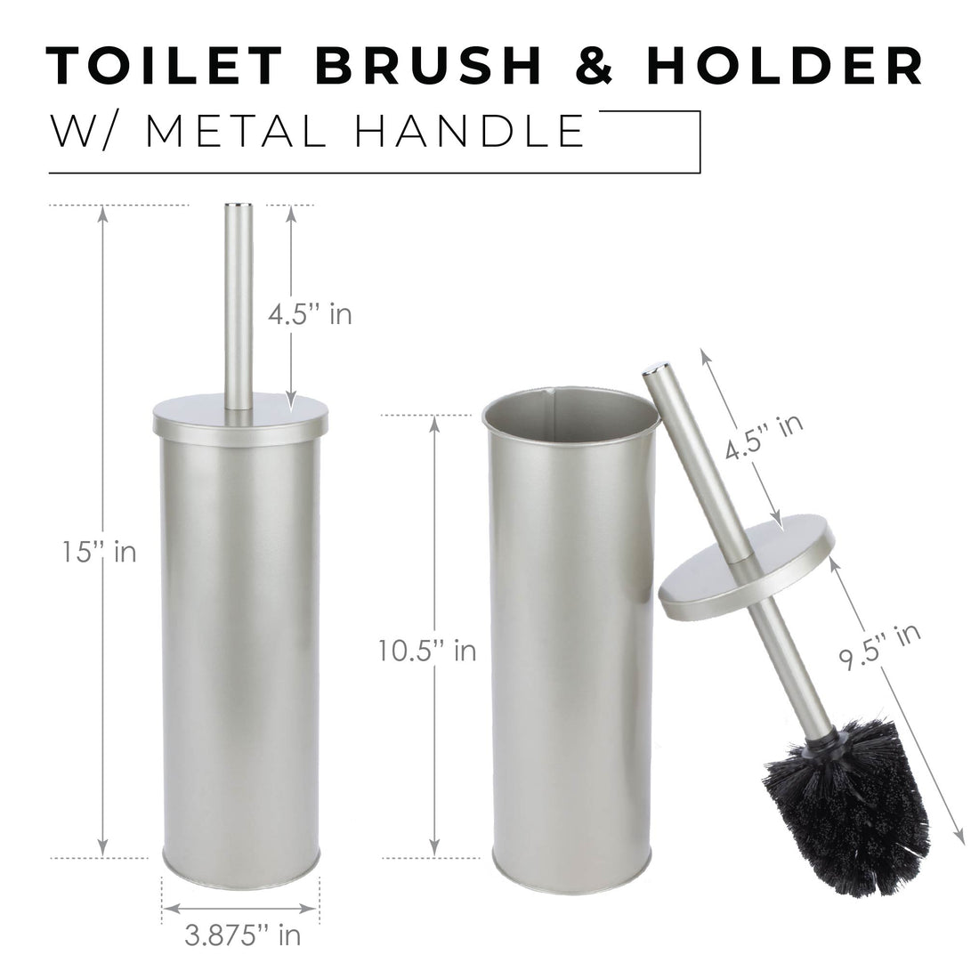 Toilet Brush and Holder (Brushed Nickel Finish) - Utility sinks vanites Tehila