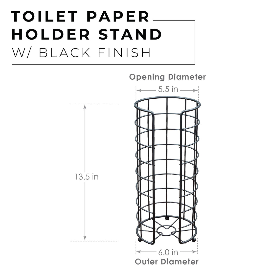 Freestanding Wire Frame Toilet Paper Holder (Matte Black Finish) - Utility sinks vanites Tehila
