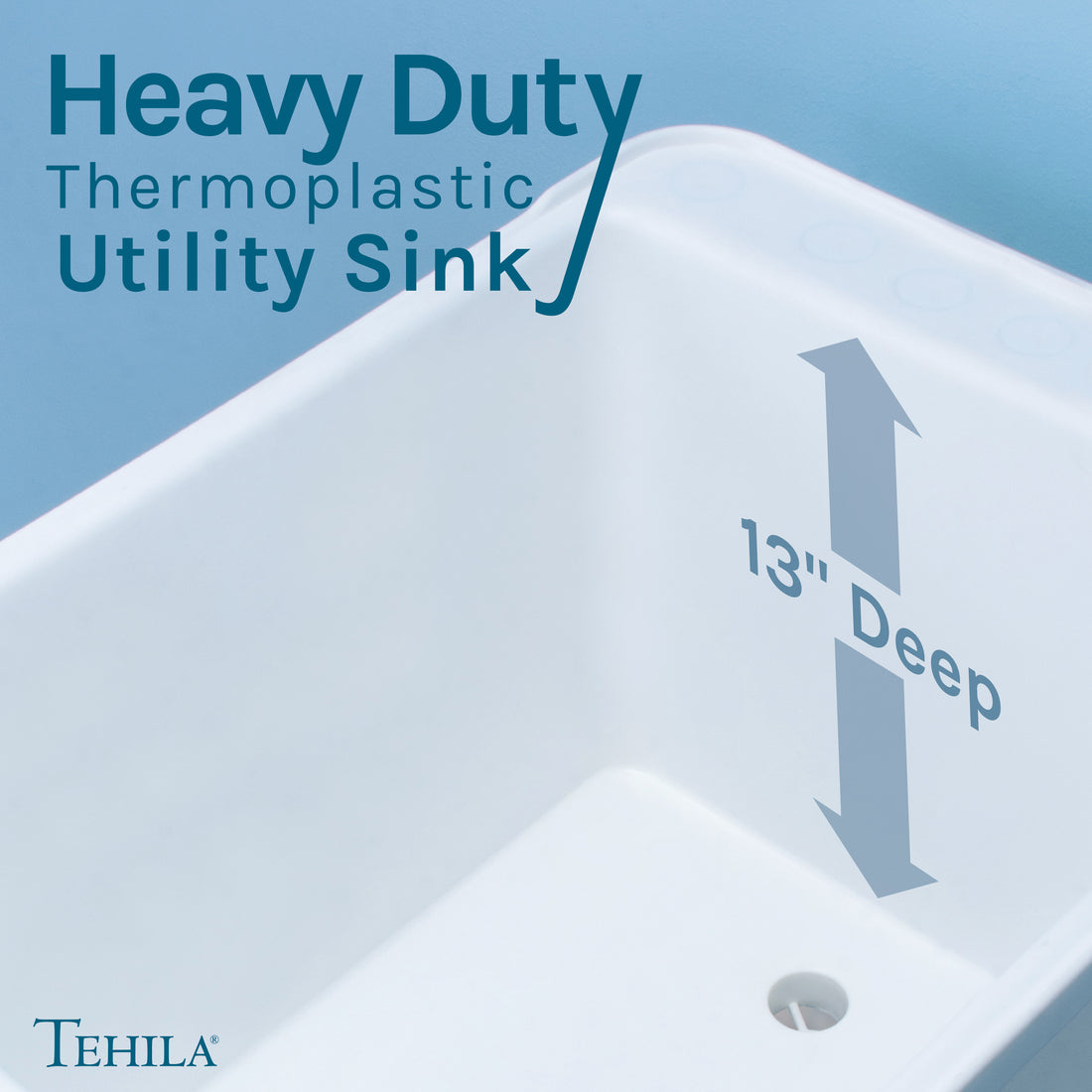 Tehila Space Saver Freestanding White Utility Sink with Stainless Steel Finish Pull-Out Faucet - Utility-Sink.com