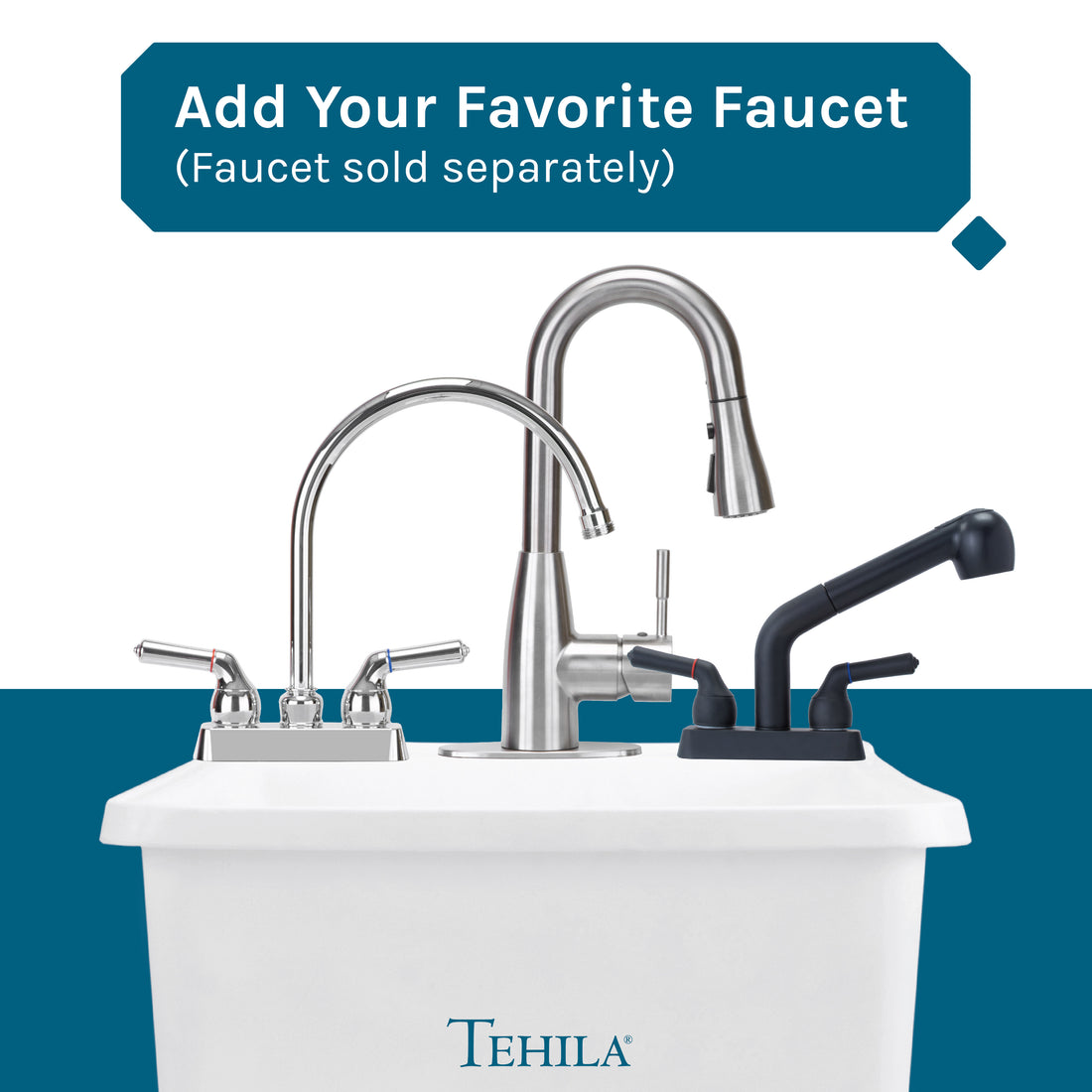 Tehila Space Saver Freestanding White Utility Sink - Utility-Sink.com