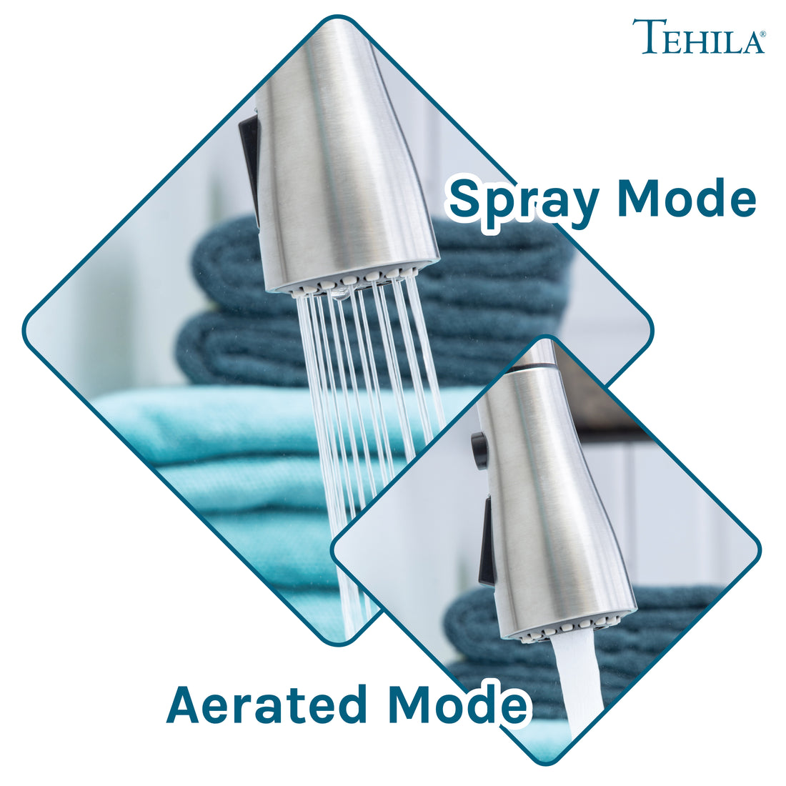 Tehila Space Saver Freestanding Grey Utility Sink with Stainless Steel Finish Low-Profile Pull-Down Faucet - Utility-Sink.com