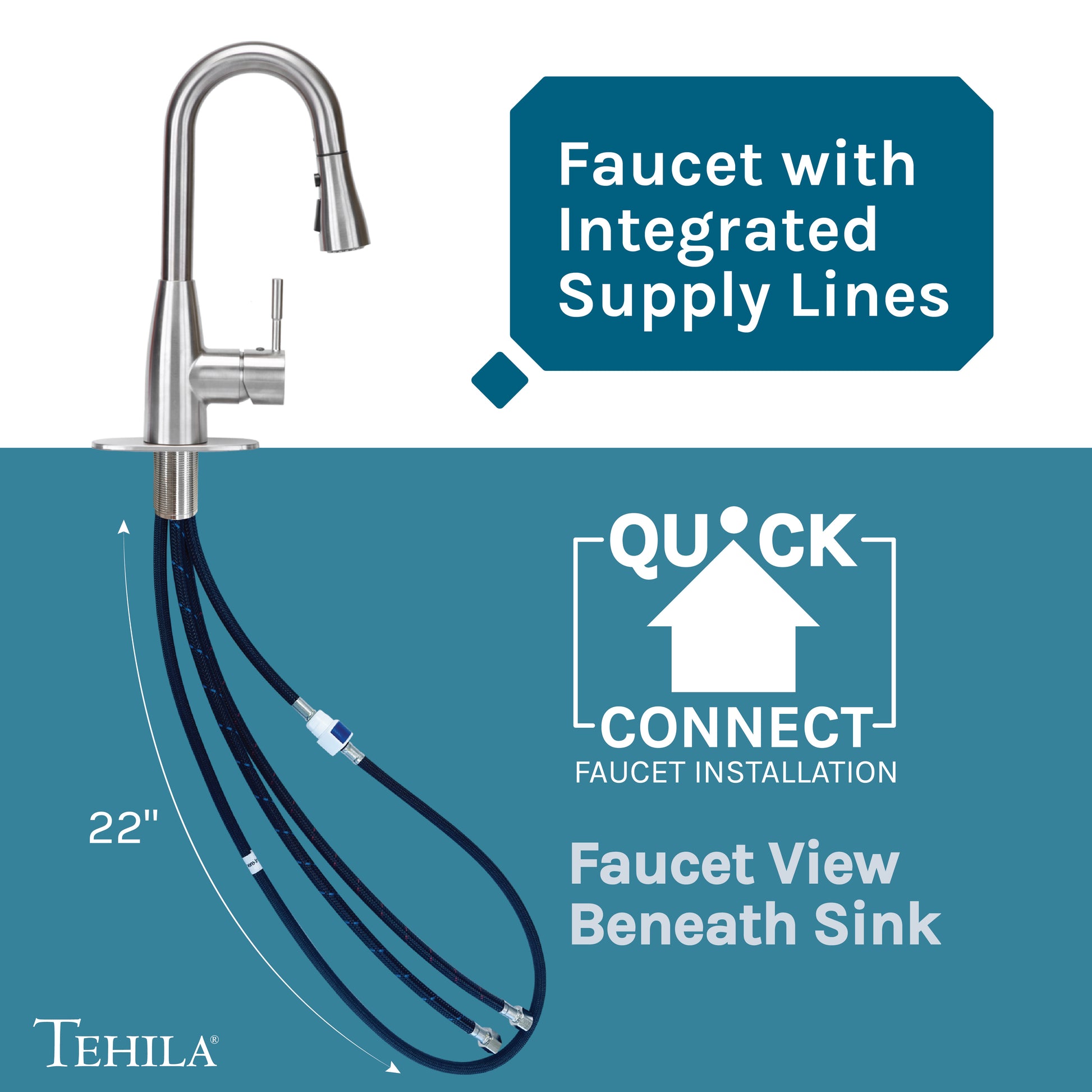 Tehila Space Saver Freestanding White Utility Sink with Stainless Steel Finish Low-Profile Pull-Down Faucet - Utility-Sink.com