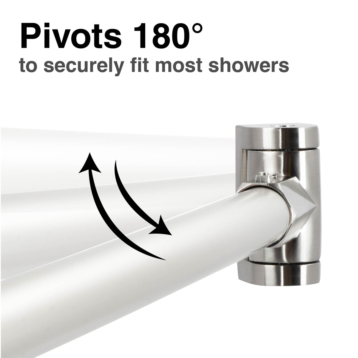 36 in. to 61 in. Curved Shower Rod (Brushed Nickel Finish) - Utility-Sink.com