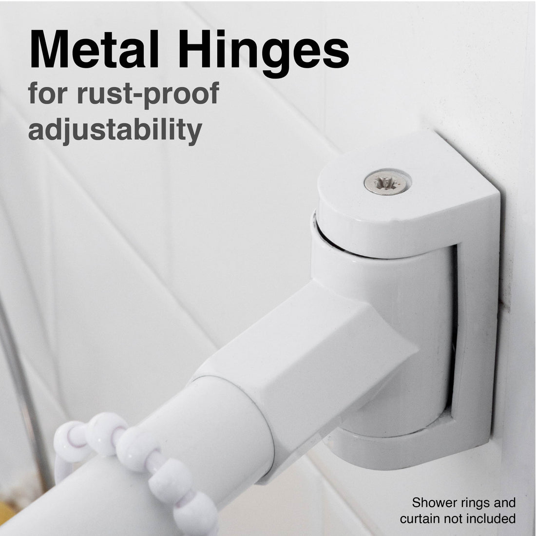 36 in. to 61 in. Curved Shower Rod (White Finish) - Utility-Sink.com