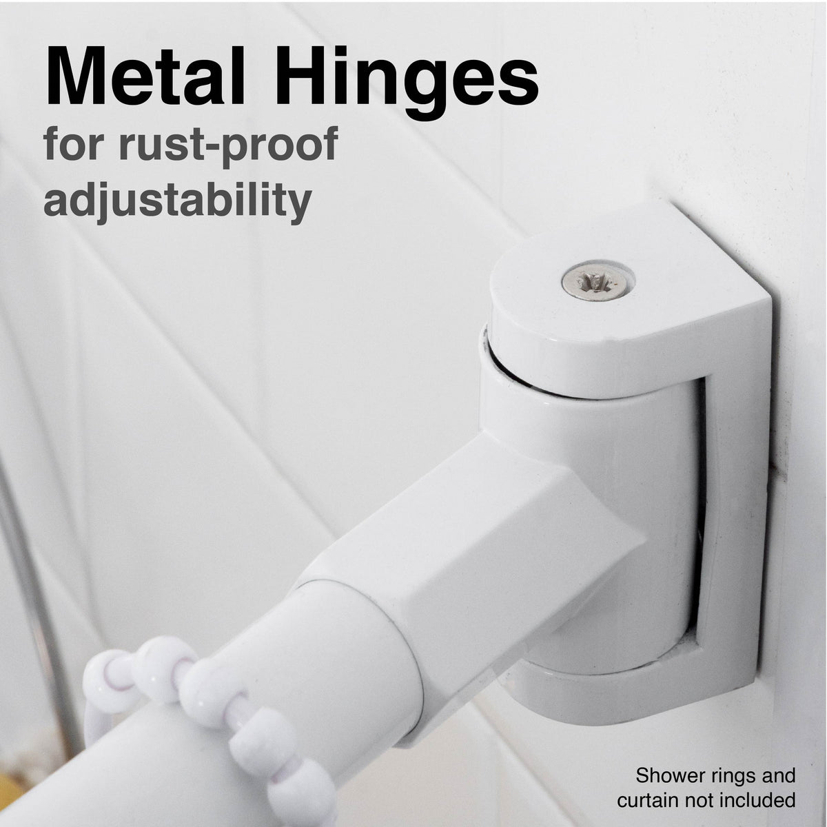 36 in. to 61 in. Curved Shower Rod (White Finish) - Utility-Sink.com