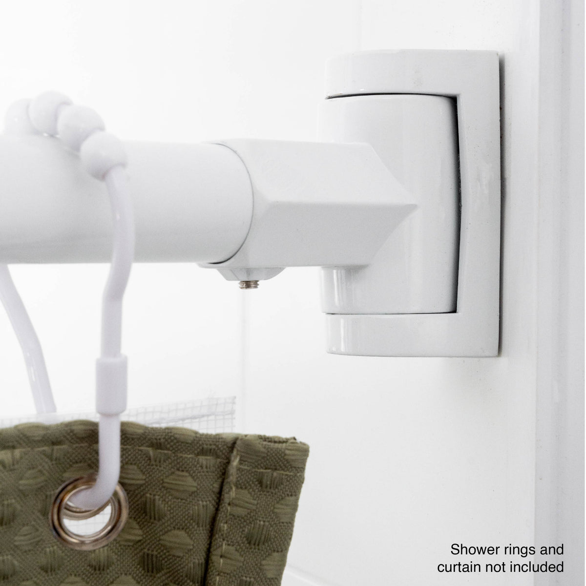 36 in. to 61 in. Curved Shower Rod (White Finish) - Utility-Sink.com
