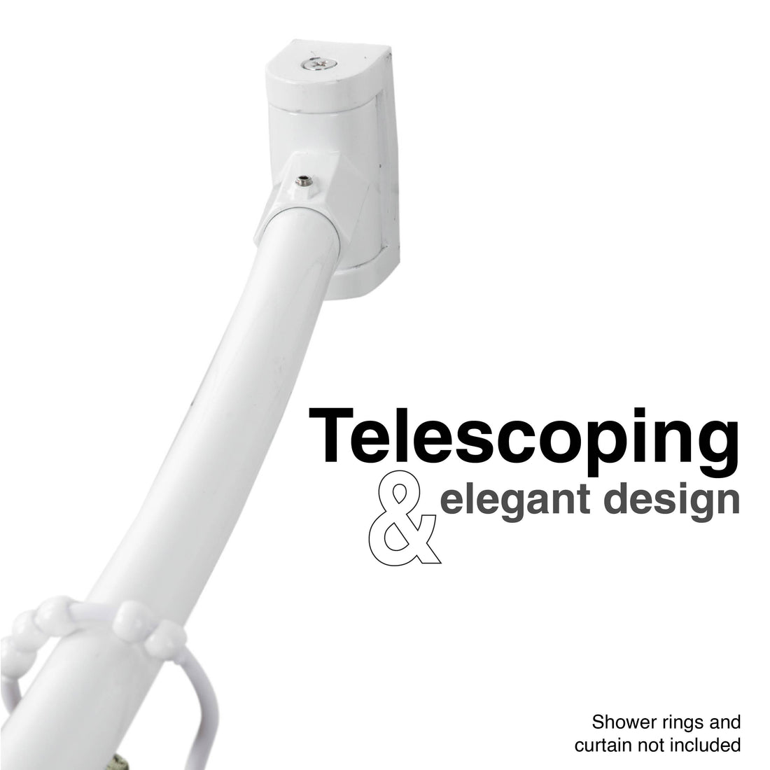 36 in. to 61 in. Curved Shower Rod (White Finish) - Utility-Sink.com