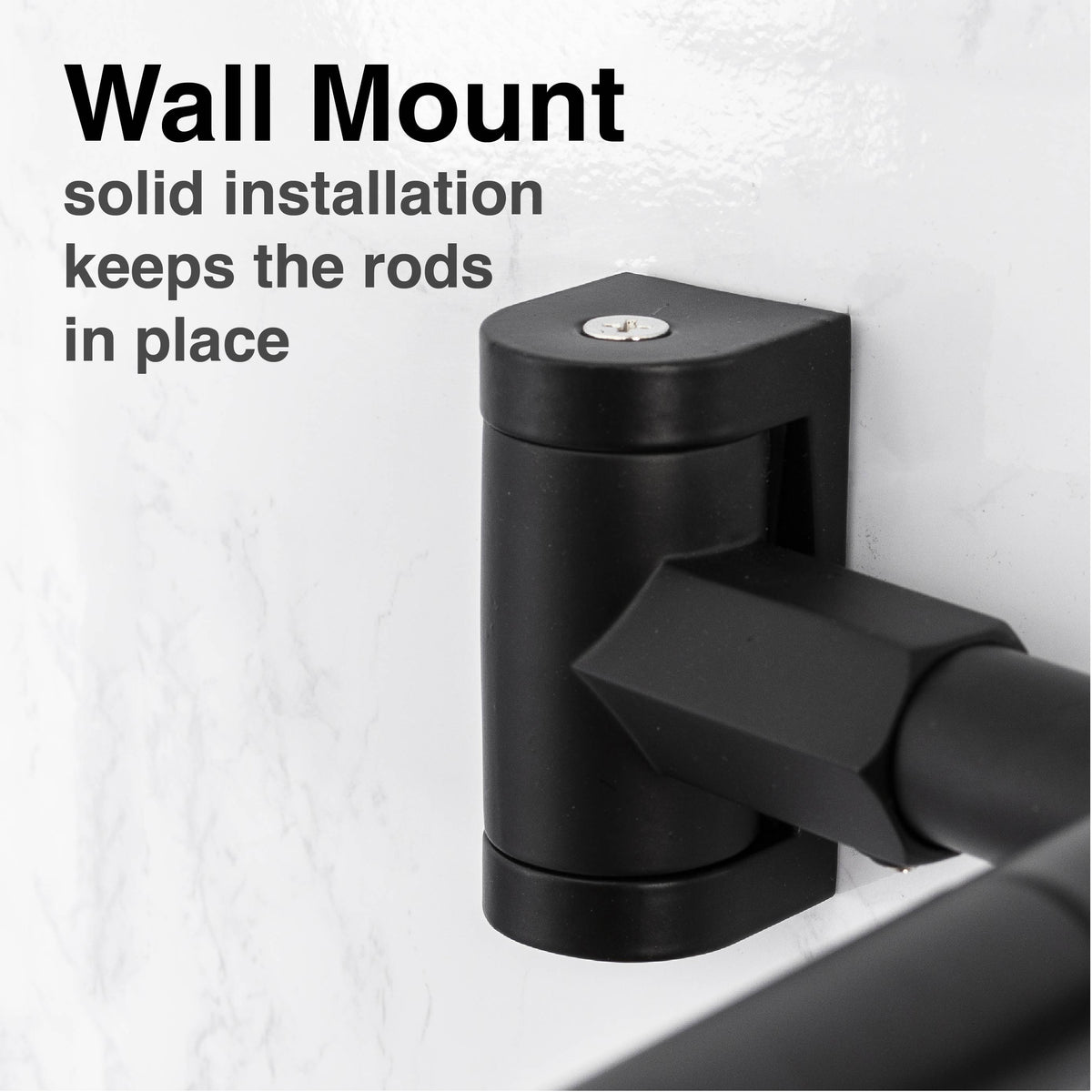 44 in. to 70 in. Double Curved Shower Rod (Matte Black Finish) - Utility-Sink.com