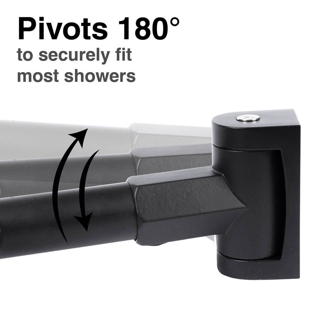 44 in. to 70 in. Double Curved Shower Rod (Matte Black Finish) - Utility-Sink.com