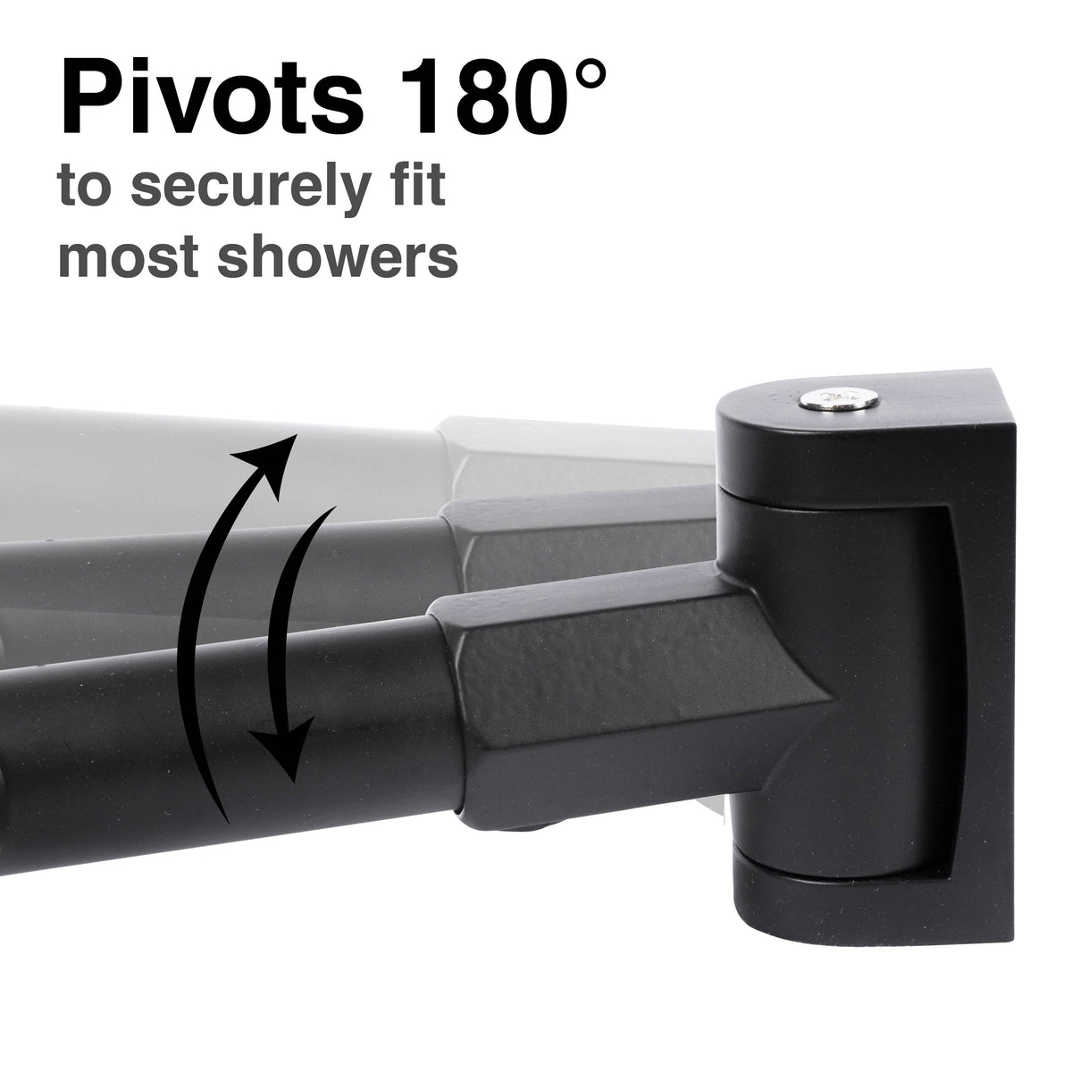 44 in. to 70 in. Double Curved Shower Rod (Matte Black Finish) - Utility-Sink.com