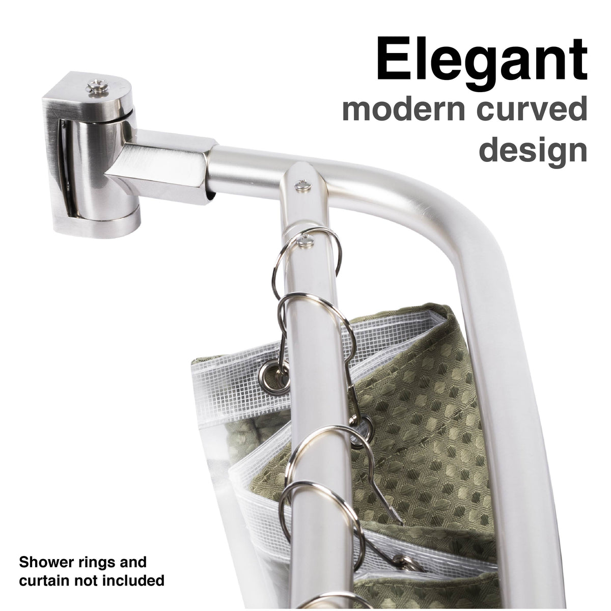 44 in. to 70 in. Double Curved Shower Rod (Brushed Nickel Finish) - Utility-Sink.com