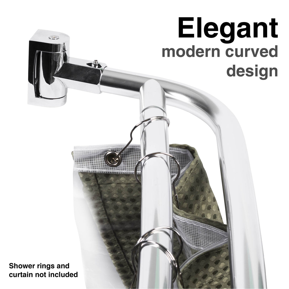 44 in. to 70 in. Double Curved Shower Rod (Chrome Finish) - Utility-Sink.com