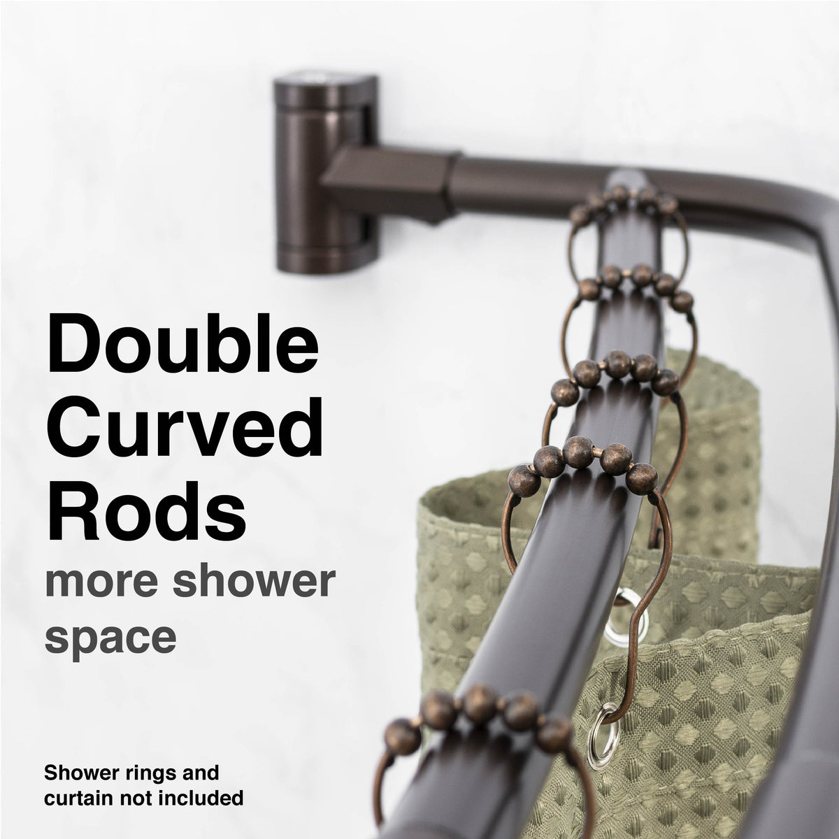 44 in. to 70 in. Double Curved Shower Rod (Oil-Rubbed Bronze Finish) - Utility-Sink.com