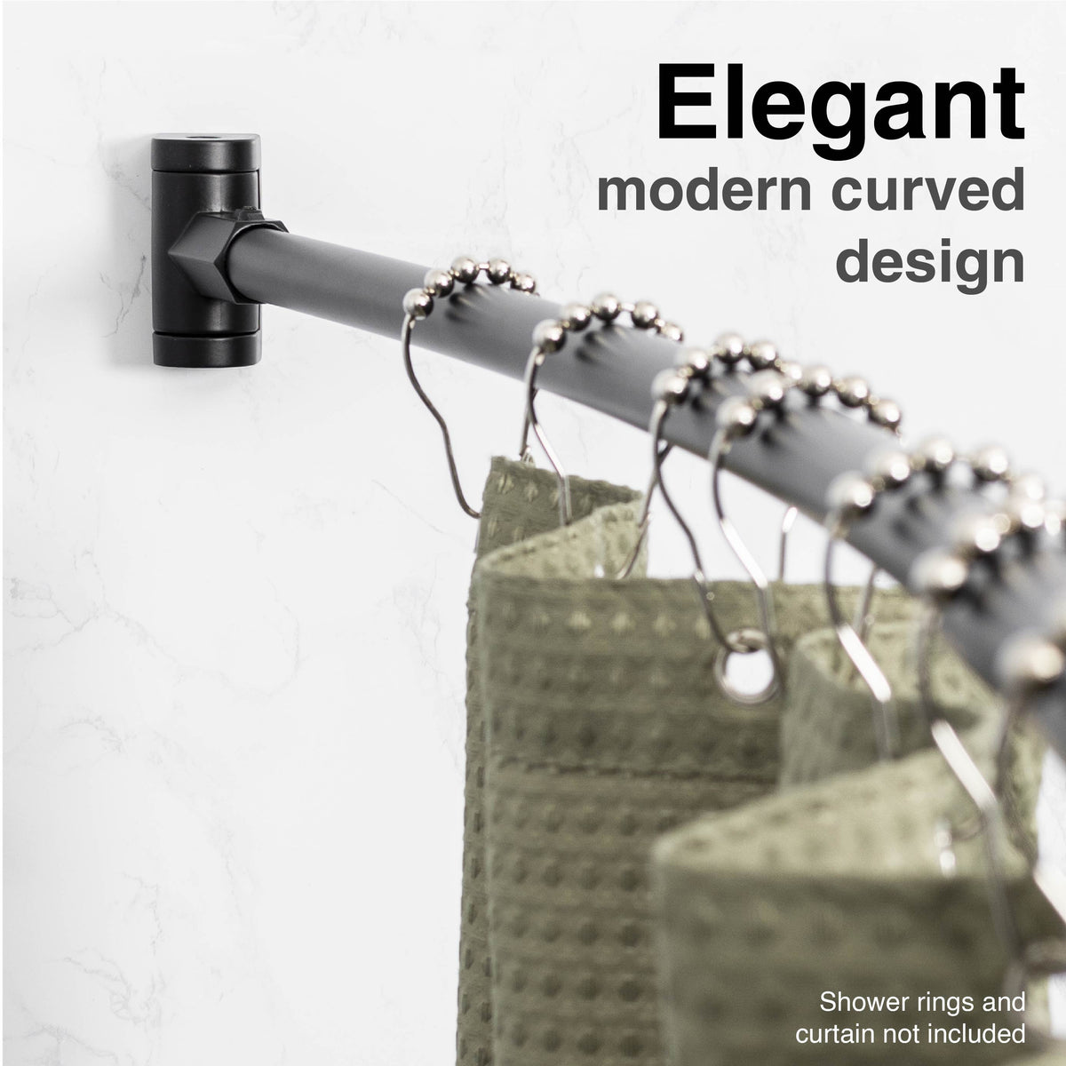 36 in. to 61 in. Curved Shower Rod (Black Finish) - Utility-Sink.com