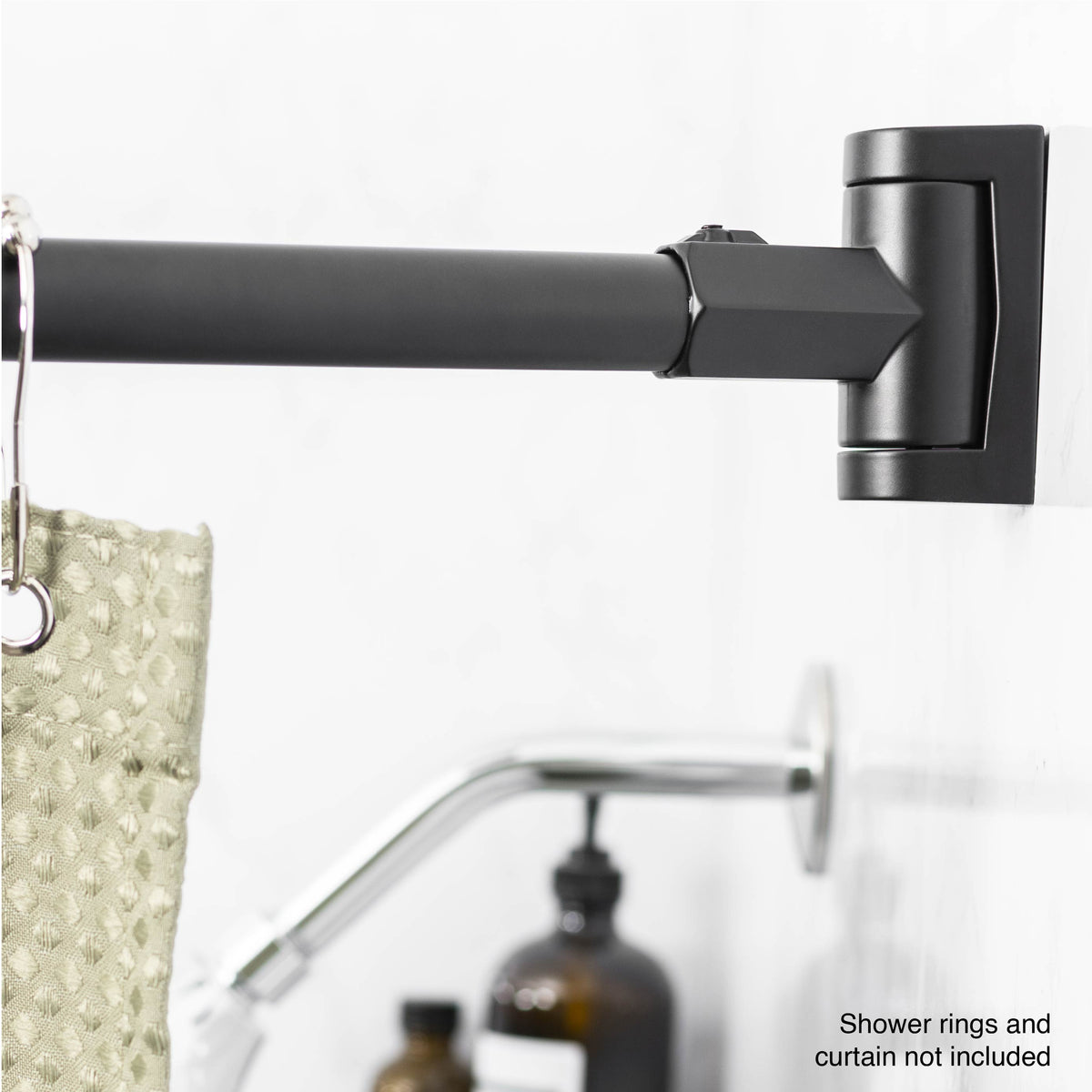 36 in. to 61 in. Curved Shower Rod (Black Finish) - Utility-Sink.com